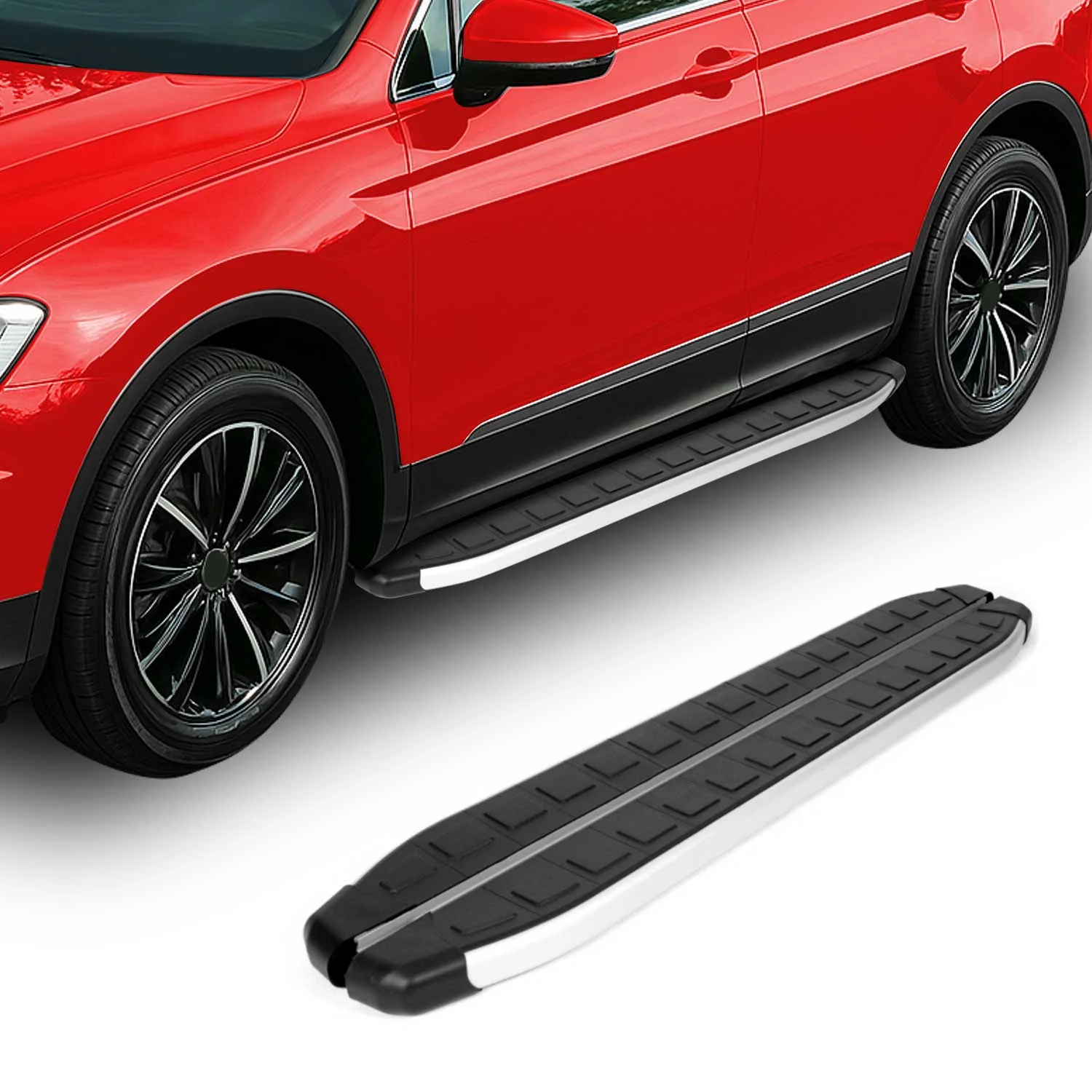 2002-2006 Honda CR-V Running Boards Side Steps Silver & Black - Image 2