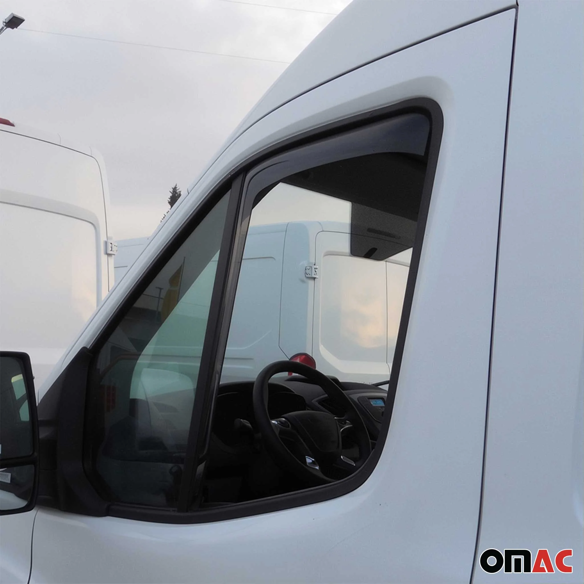 2015-2026 Ford Transit Window Visor Vent Rain Deflector 2Pcs Smoke - Image 6