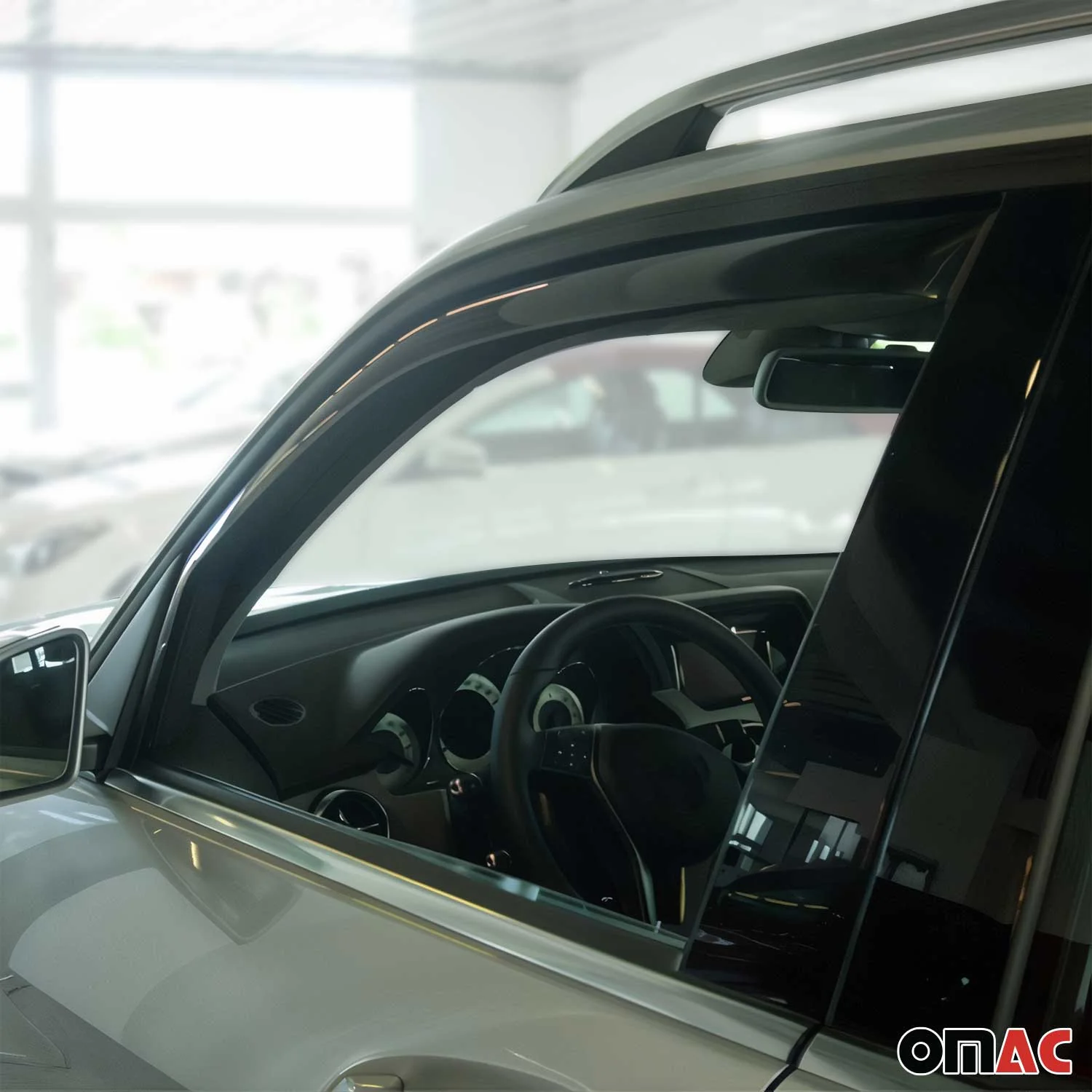 2009-2015 Mercedes GLK Class X204 Window Visor Vent Rain Deflector 2Pcs Smoke - Image 6