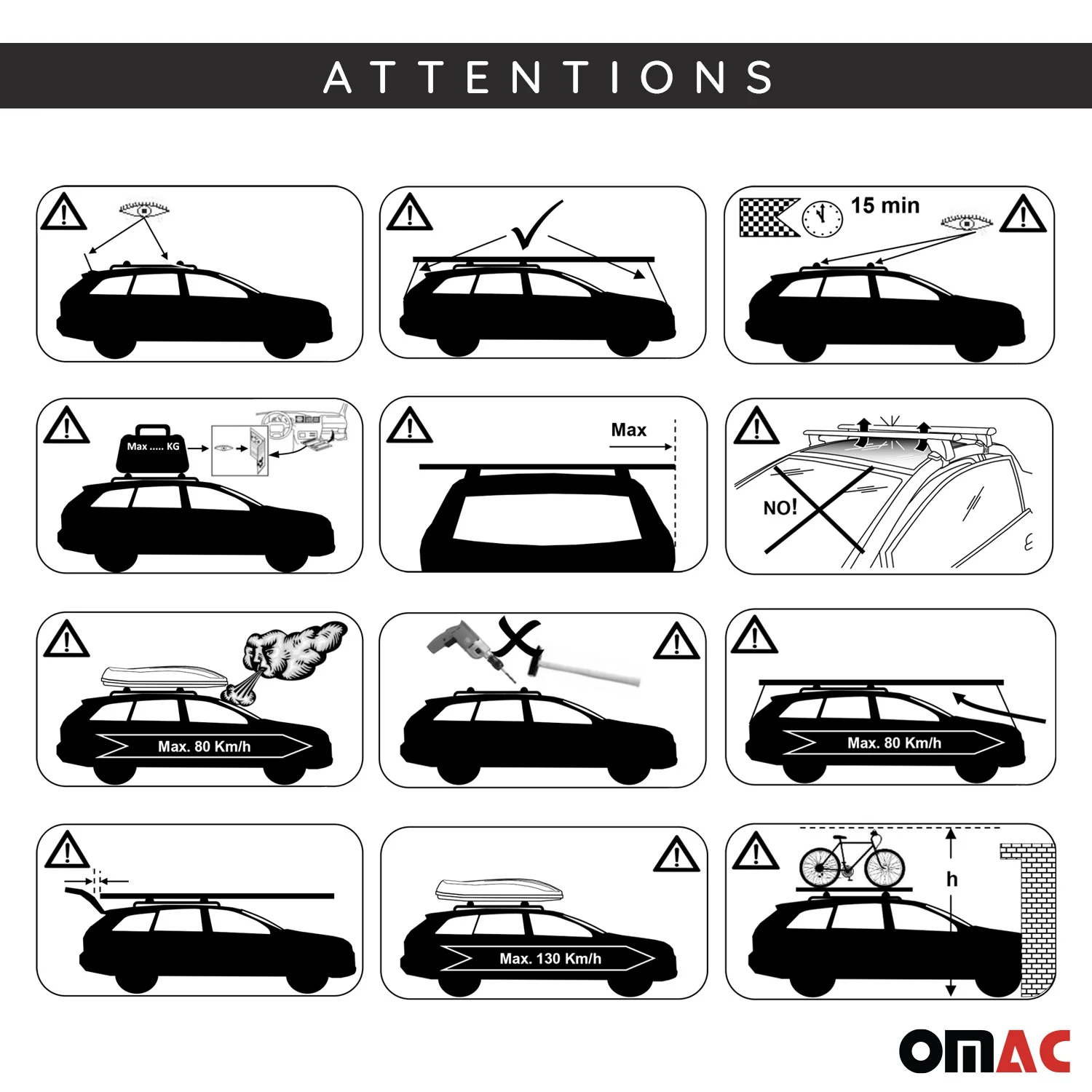 2015-2021 VW Golf Mk7 Roof Rack Cross Bars Silver - Image 9