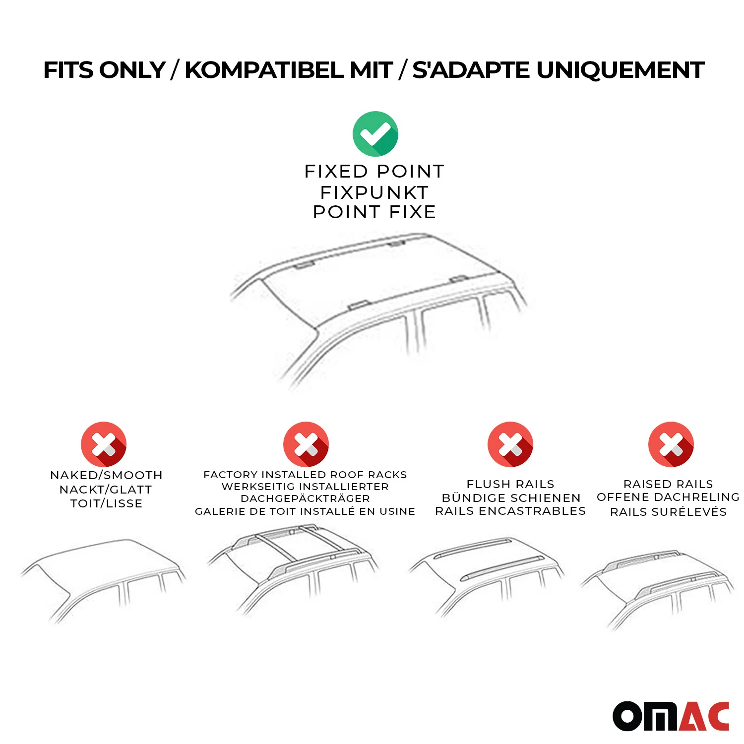 2015-2021 Mercedes C Class W205 Sedan Roof Rack Cross Bars Silver - Image 5