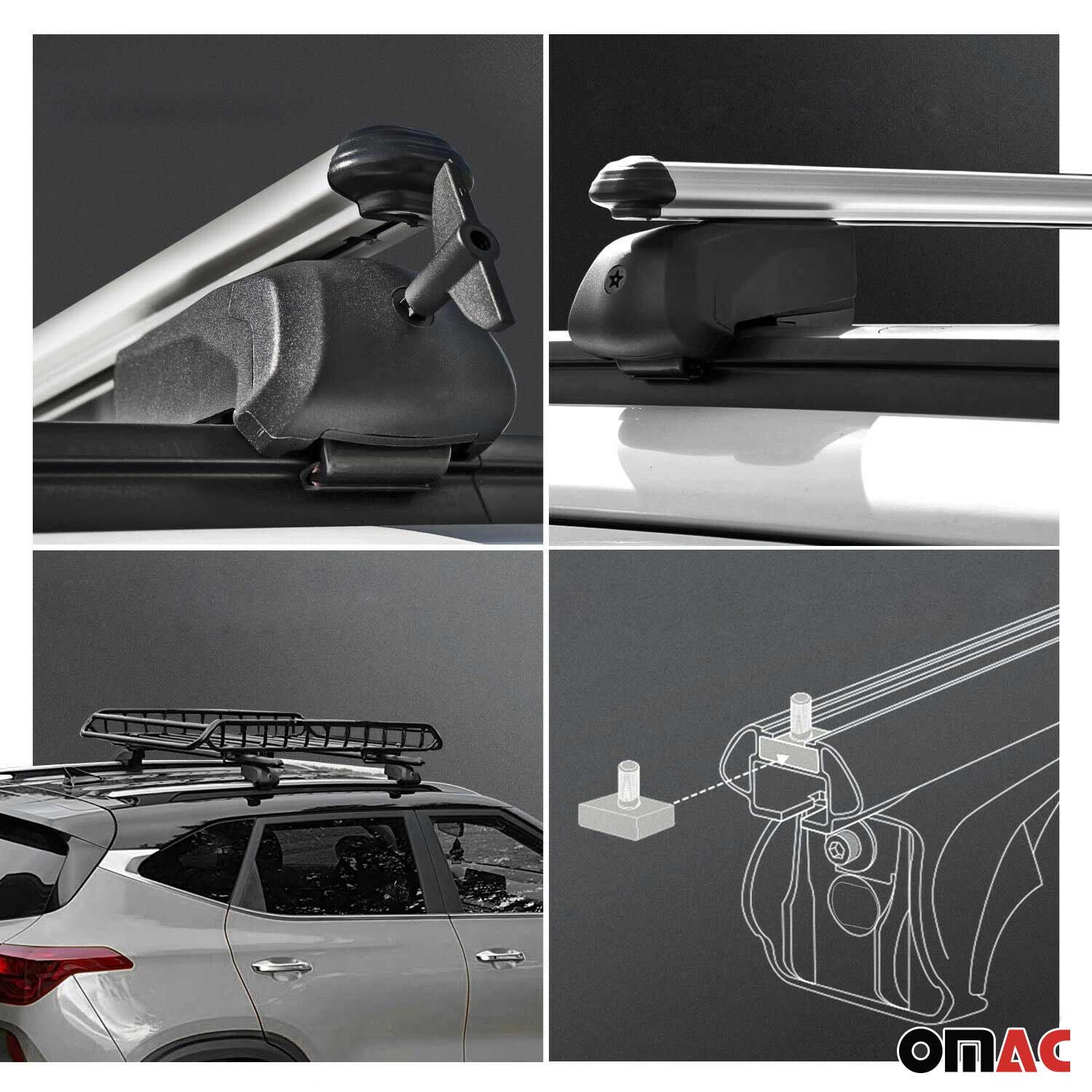 2015-2024 Suzuki Vitara Roof Rack Cross Bars Silver - Image 4