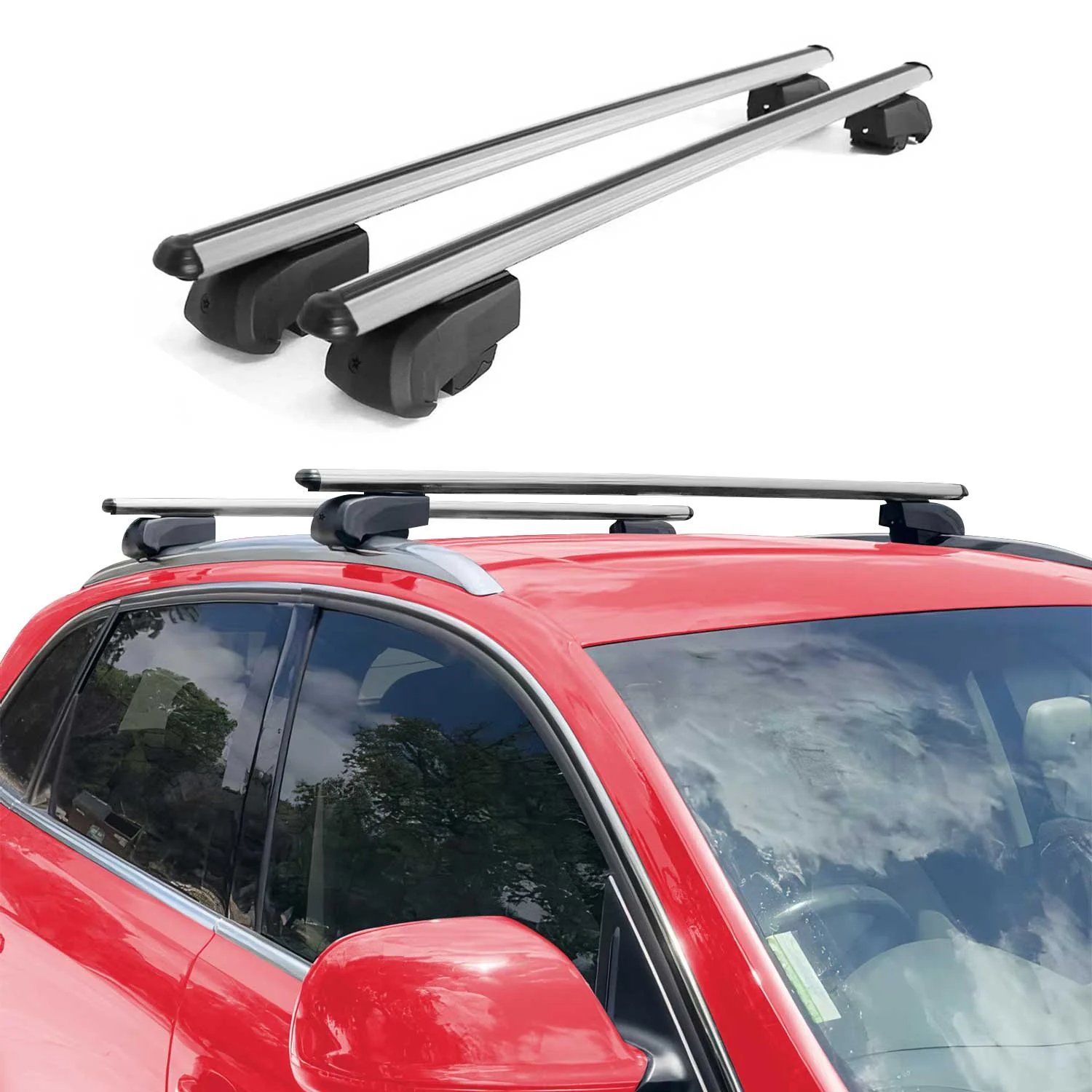2017-2022 Kia Niro Roof Rack Cross Bars Silver - Image 2