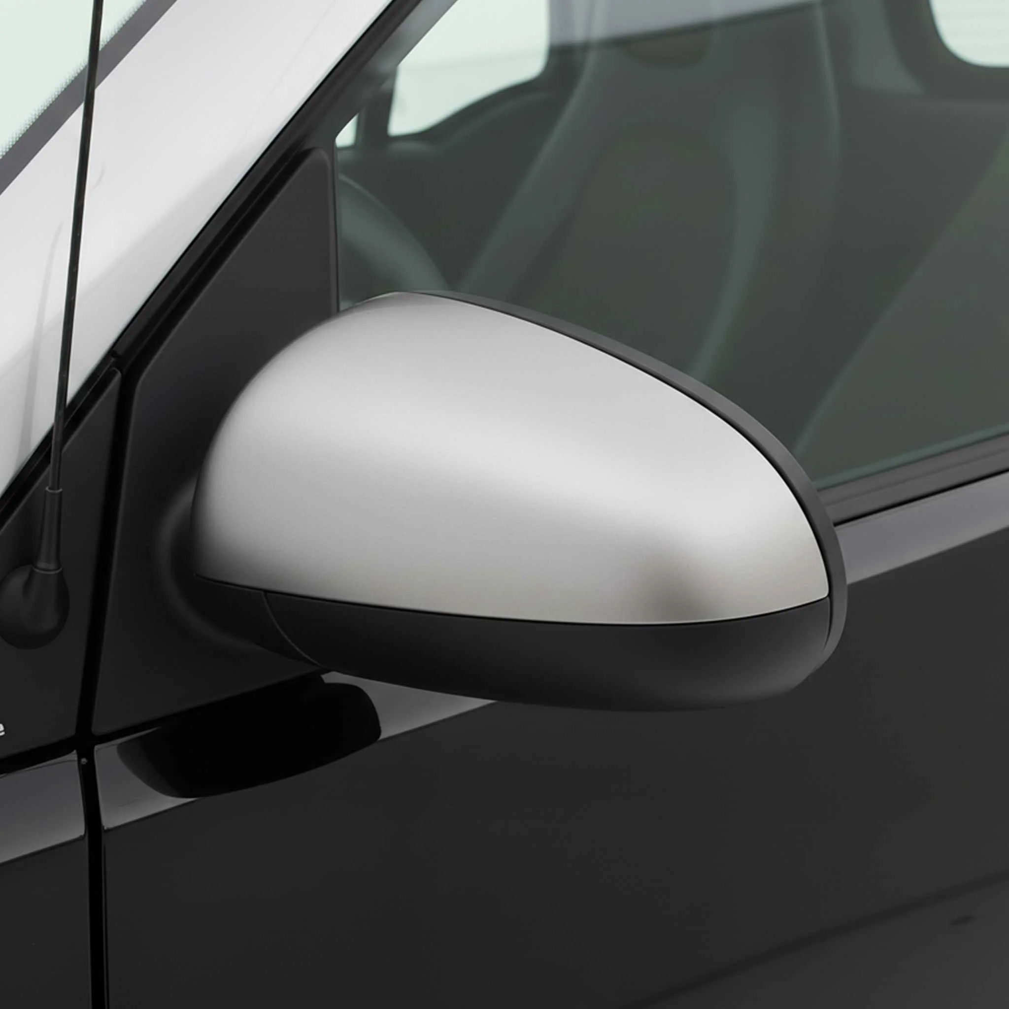 2007-2015 Smart ForTwo Side Mirror Cover Caps Brushed Stainless Steel Silver 2 Pcs - Image 2
