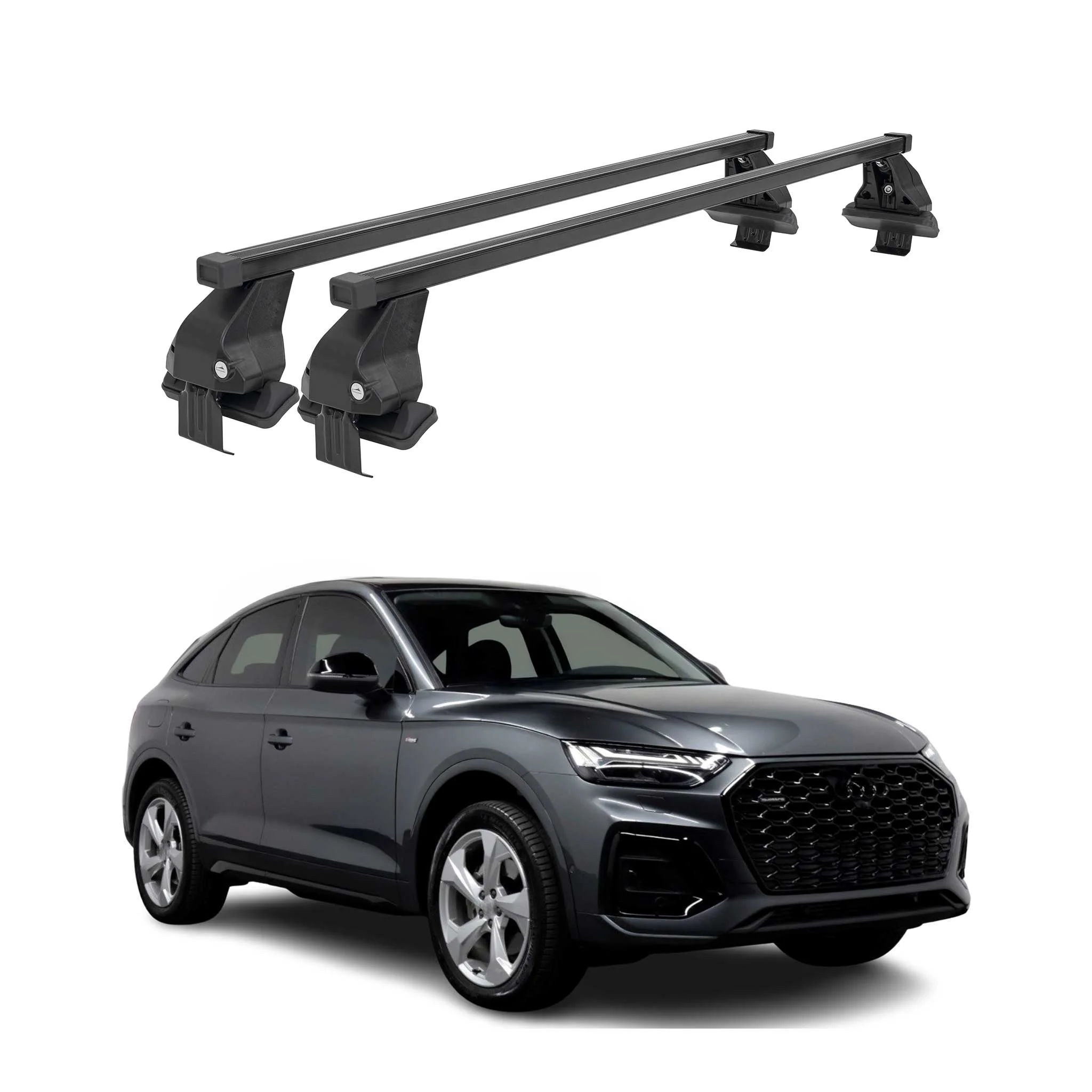 2021-2025 Audi Q5 SQ5 2.gen Facelift Roof Rack Cross Bars Black