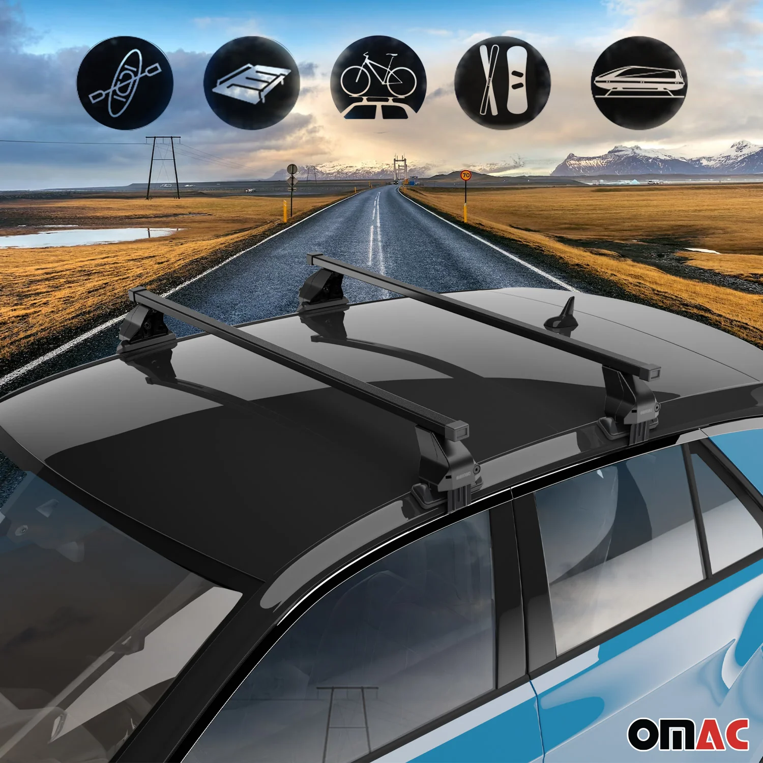 2017-2026 Hyundai Elantra Roof Rack Cross Bars Black - Image 3