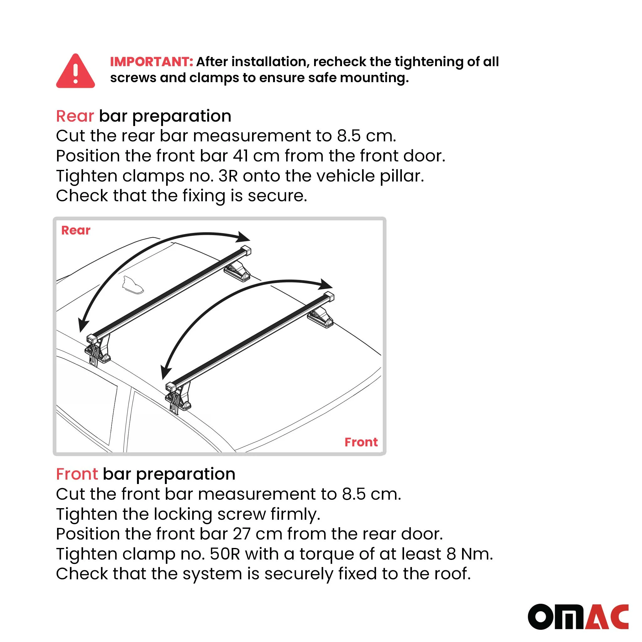 2018-2021 Subaru WRX STI Roof Rack Cross Bars Black - Image 3