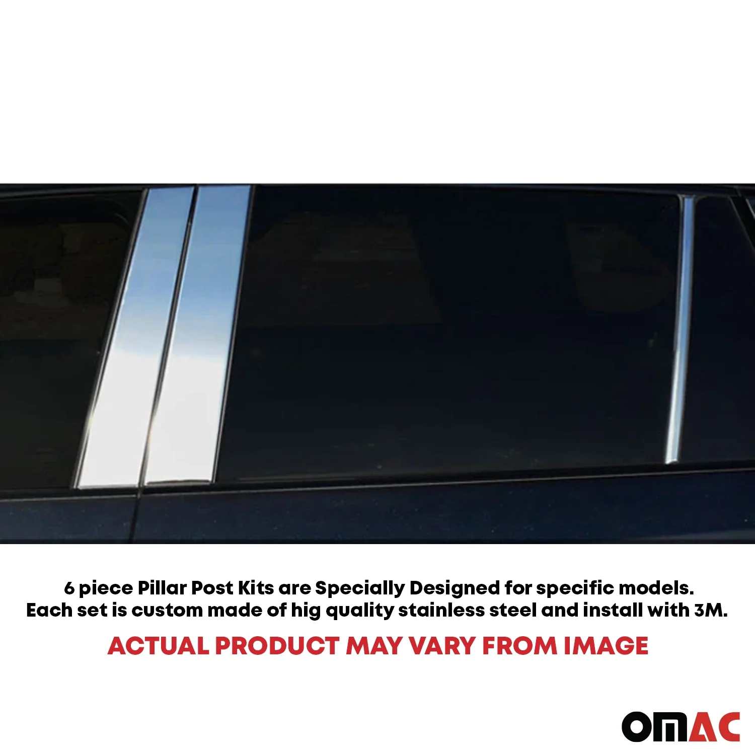 2004-2010 BMW X3 E83 Stainless Steel Pillar Trim 6 Pcs - Image 2