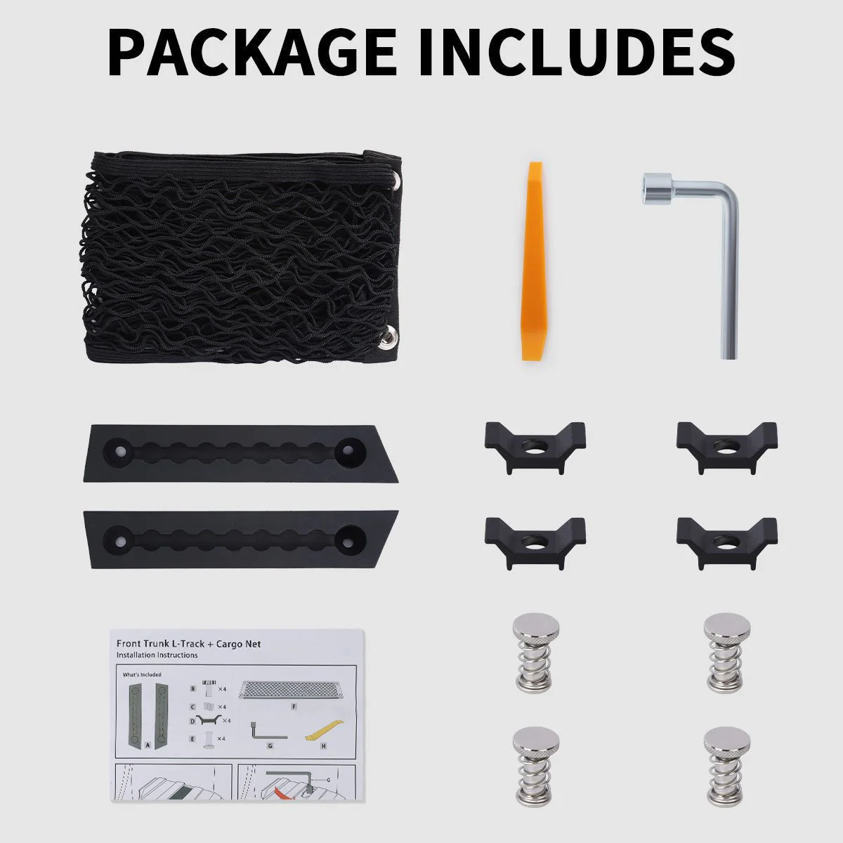 Tesla Cybertruck Front Trunk L-Track + Cargo Net - Image 4