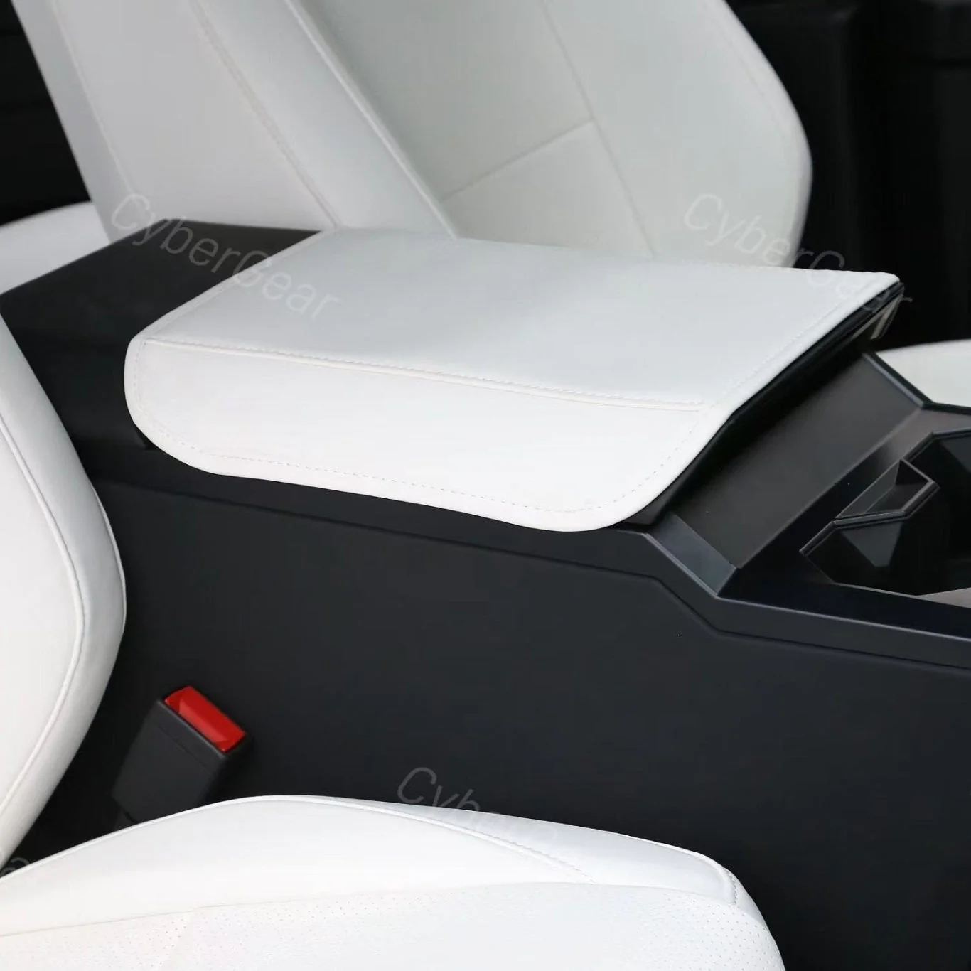 Tesla Cybertruck Seat Covers Leather Seat Protector Full Coverage(Black/White) - Image 6