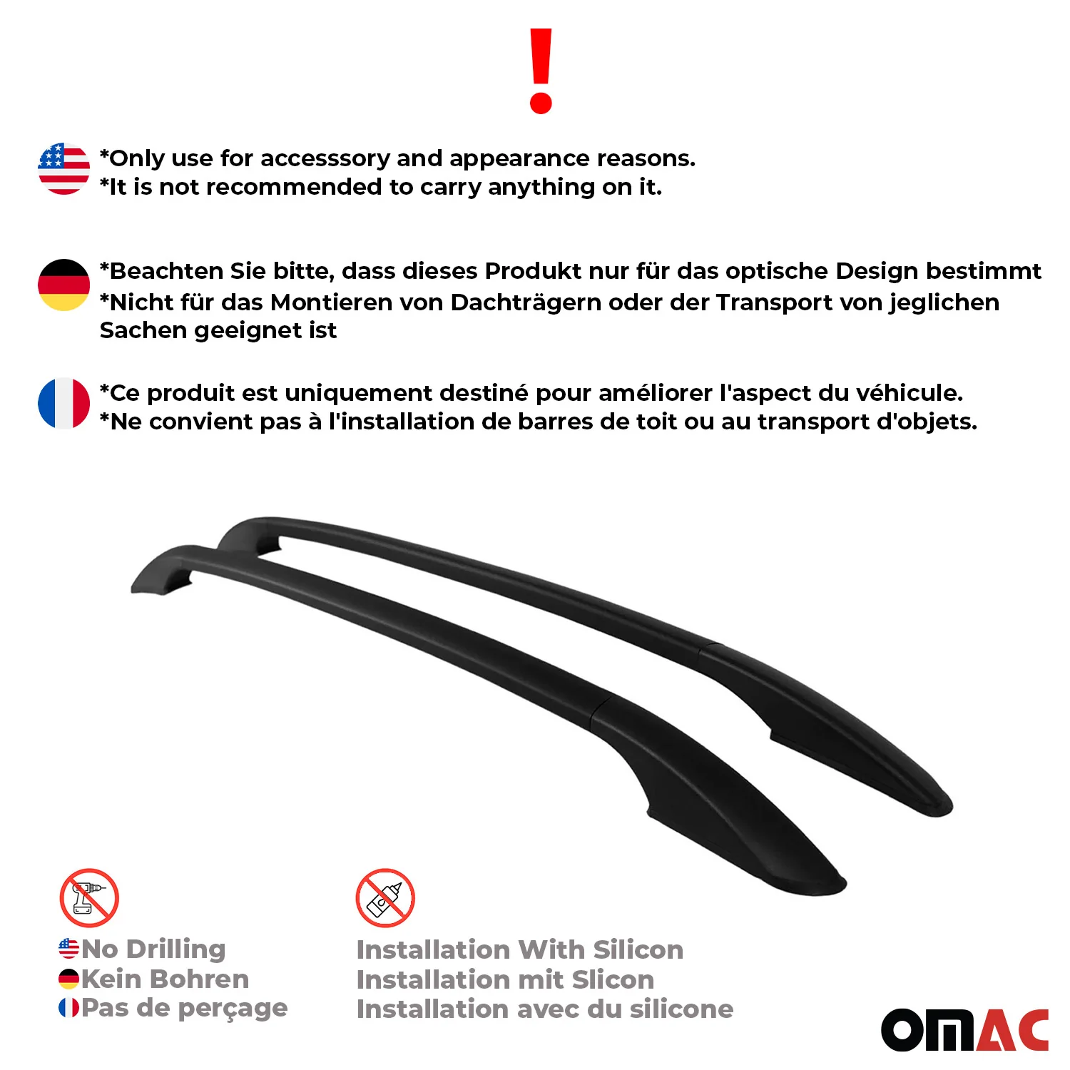 2019-2021 Honda CR-V Roof Rack Rails Side Rails AluminiumBlack 2 Pcs - Image 3