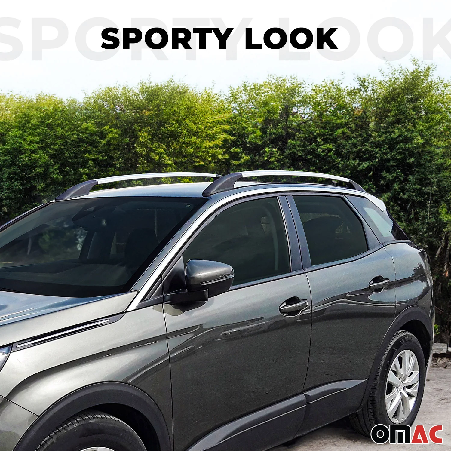 2018-2024 VW Tiguan Roof Rack Rails Side Rails Silver - Image 2