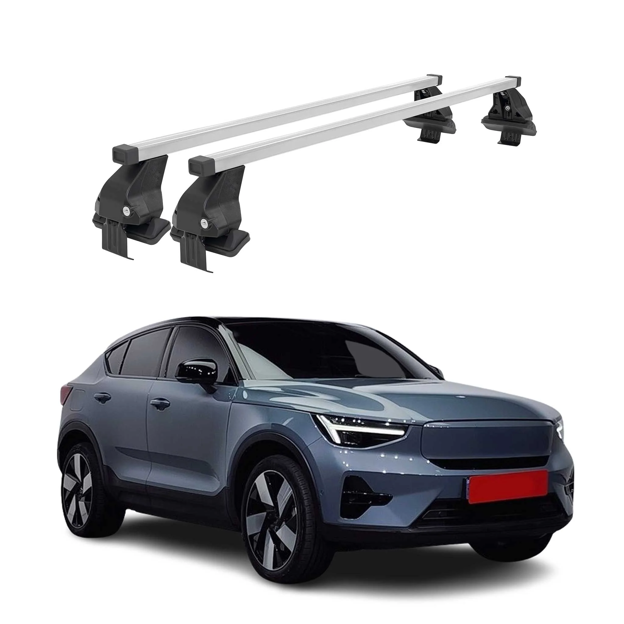 Top Roof Racks Cross Bars Carrier for Volvo C40 Recharge 2022-2026 Steel Gray 2x