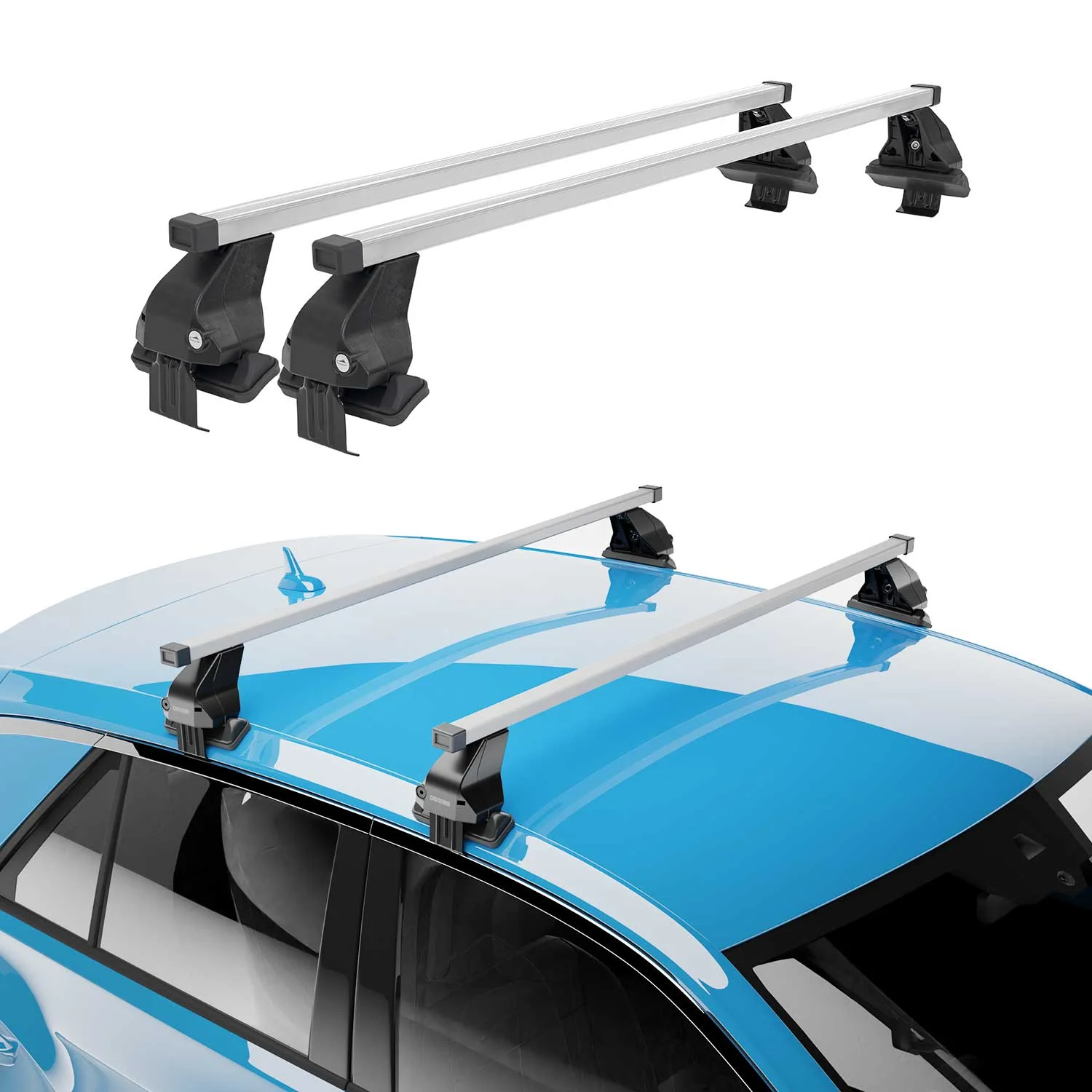 Top Roof Racks Cross Bars for Nissan Maxima 8.gen 2016-2023 Steel Gray 2x - Image 2