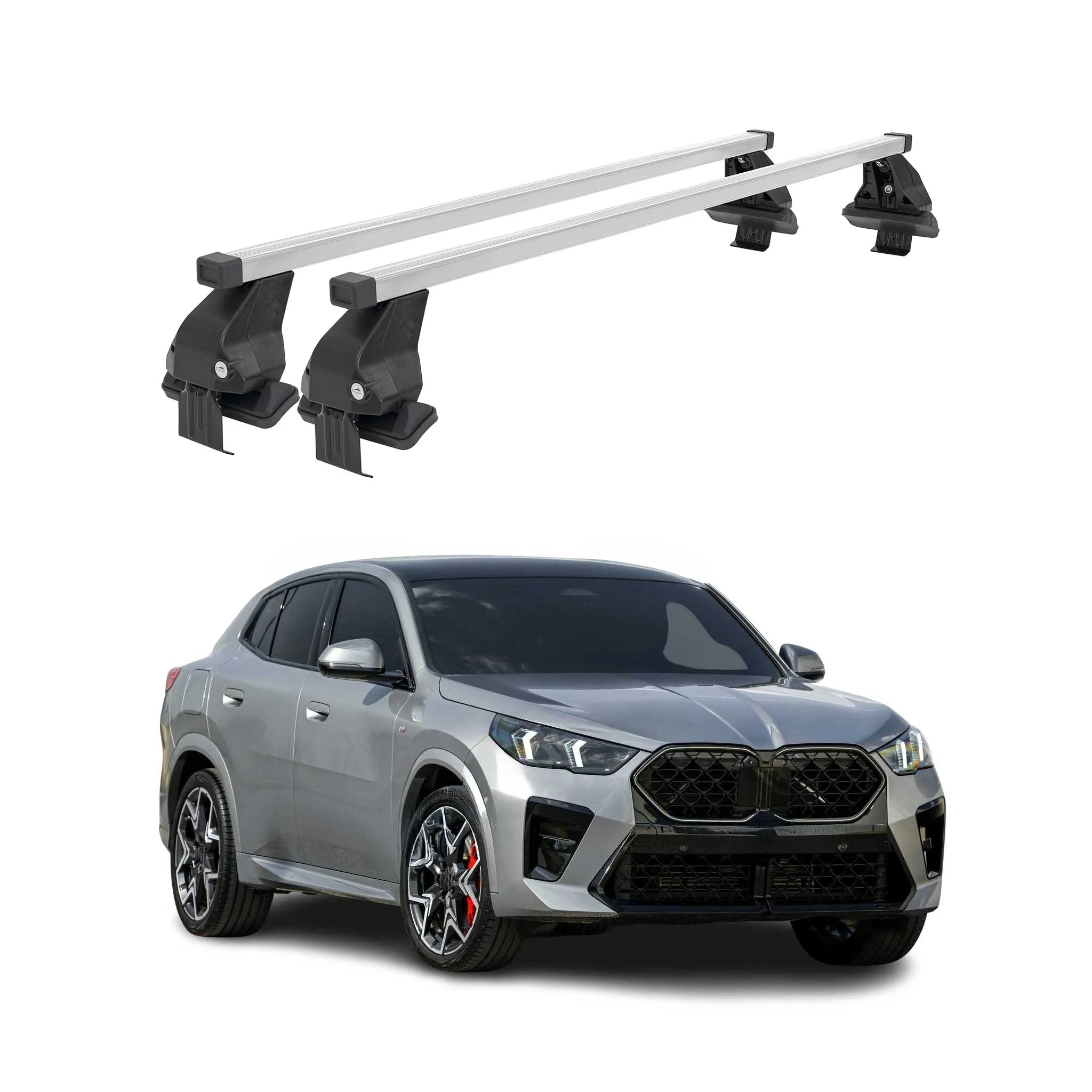 Top Roof Racks Cross Bars Luggage Carrier for BMW X2 U10 2024-2026 Steel Gray 2x