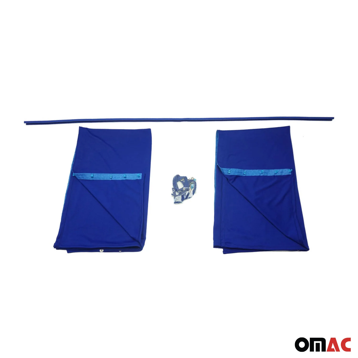 Chevrolet Express Trunk Tailgate Curtains Blue 2 Privacy Curtains - Image 8