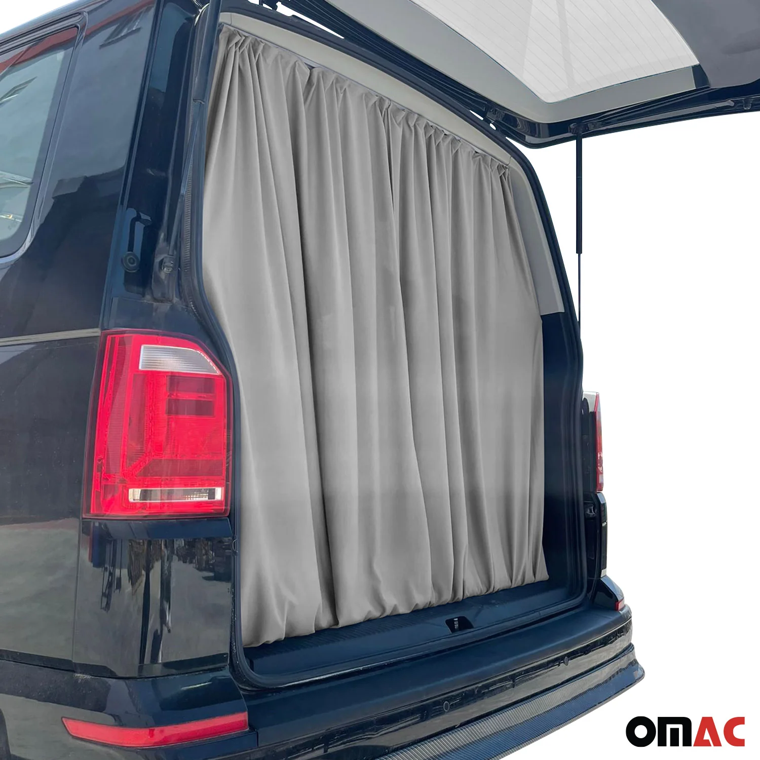 Ford Transit Trunk Tailgate Curtain Gray 2 Privacy Curtains - Image 5
