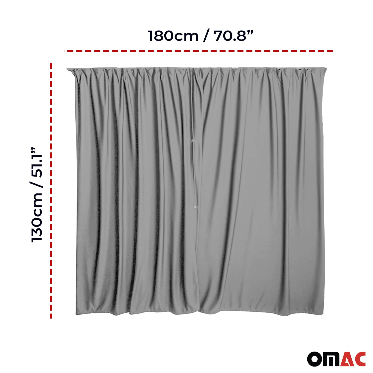 GMC Savana Trunk Tailgate Curtains Gray 2 Privacy Curtains - Image 3