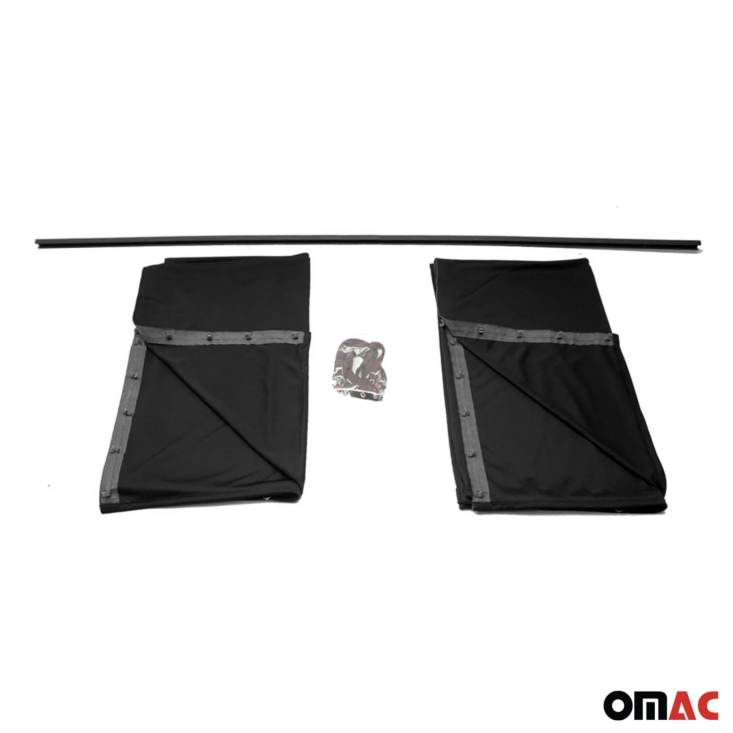 2016-2024 Mercedes Metris Trunk Tailgate Curtains Black 2 Privacy Curtains - Image 8