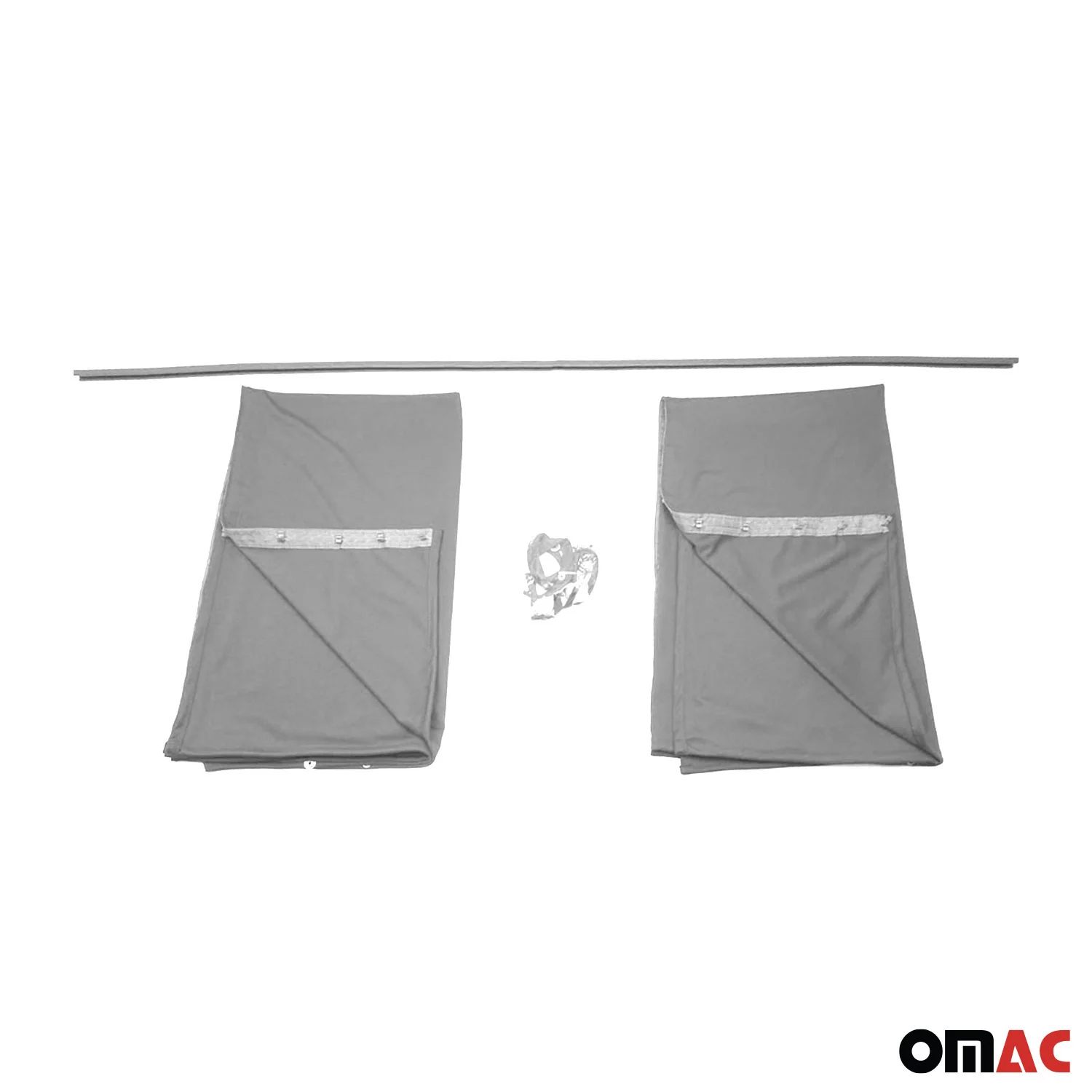 Mercedes Sprinter Trunk Tailgate Curtain Gray 2 Privacy Curtains - Image 8