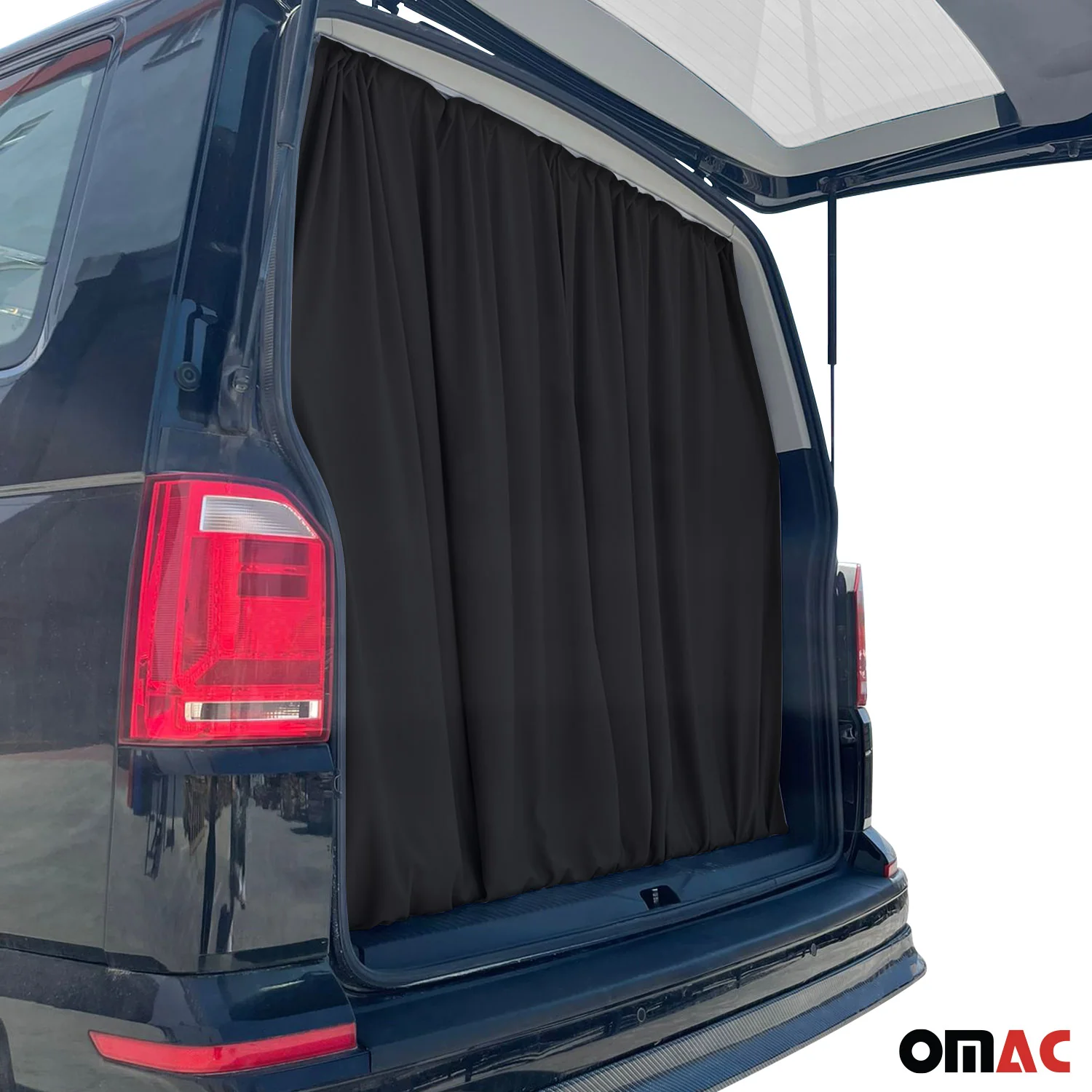Mercedes Sprinter Trunk Tailgate Curtain Black 2 Privacy Curtains - Image 5