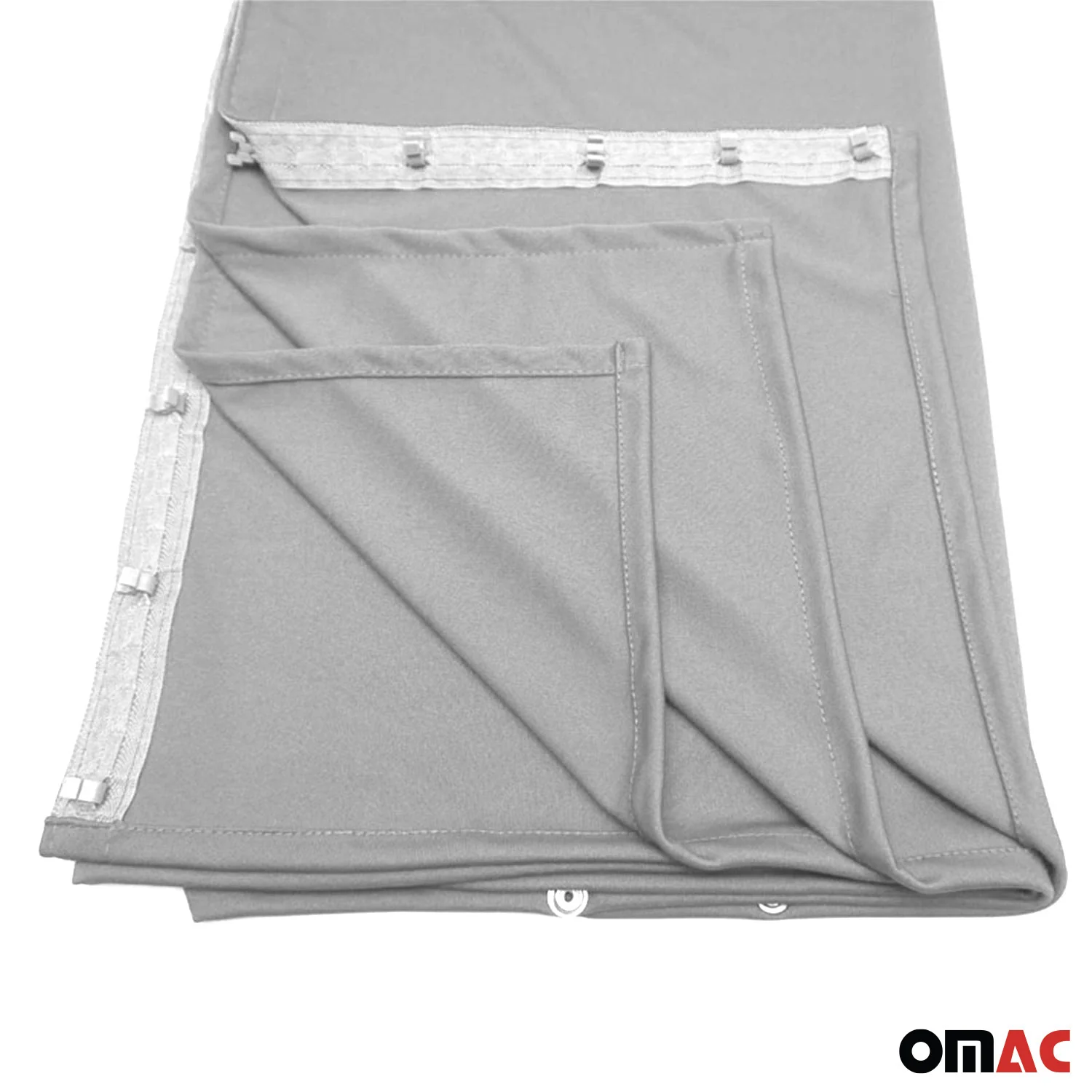 RAM ProMaster Trunk Tailgate Curtains Gray 2 Privacy Curtains - Image 7