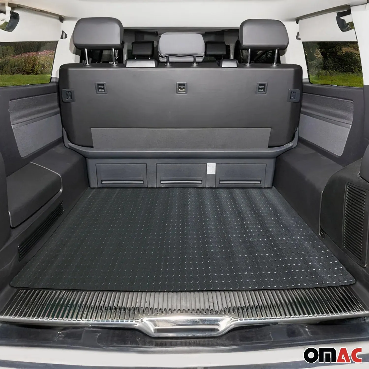 Trunk Flooring Mat Rubber Car Truck Rear Penny Bed Liner Black 118" x 79" - Image 2
