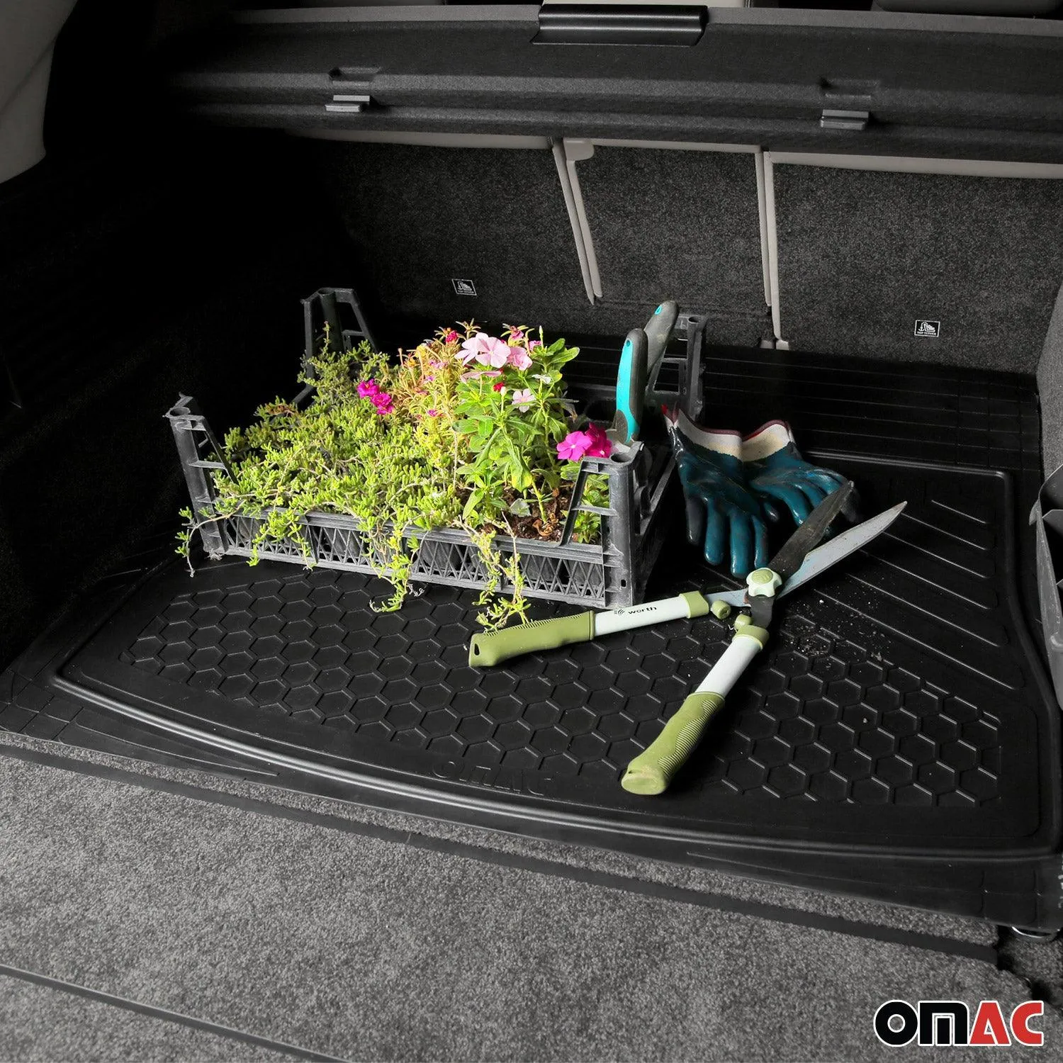 2022-2024 Mercedes C Class W206 Sedan Semi-Custom fit Cargo Mat Liner Waterproof Rubber Black 1Pc - Image 7