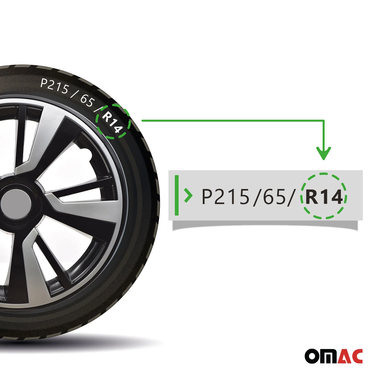 Twintone Hub Caps Wheel Cover 14" Black & Light Gray Insert Full Set 4 pcs. - Image 5