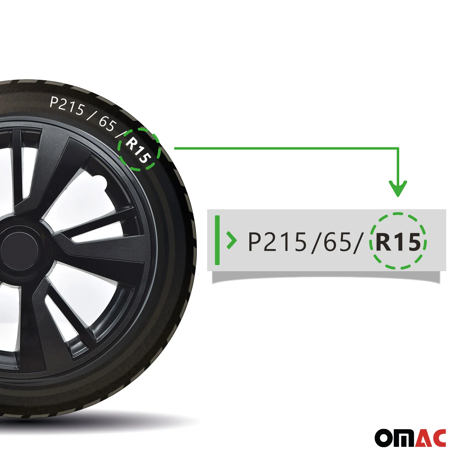 Twintone Hub Caps Wheel Cover 15" Black & Dark Gray Insert Full Set 4 pcs. - Image 5