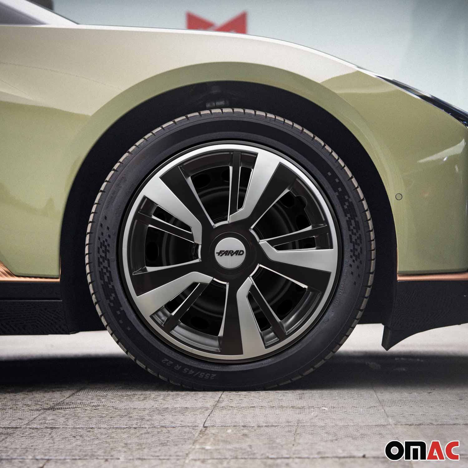 Twintone Hub Caps Wheel Cover 15" Black & Light Gray Insert Full Set 4 pcs. - Image 2