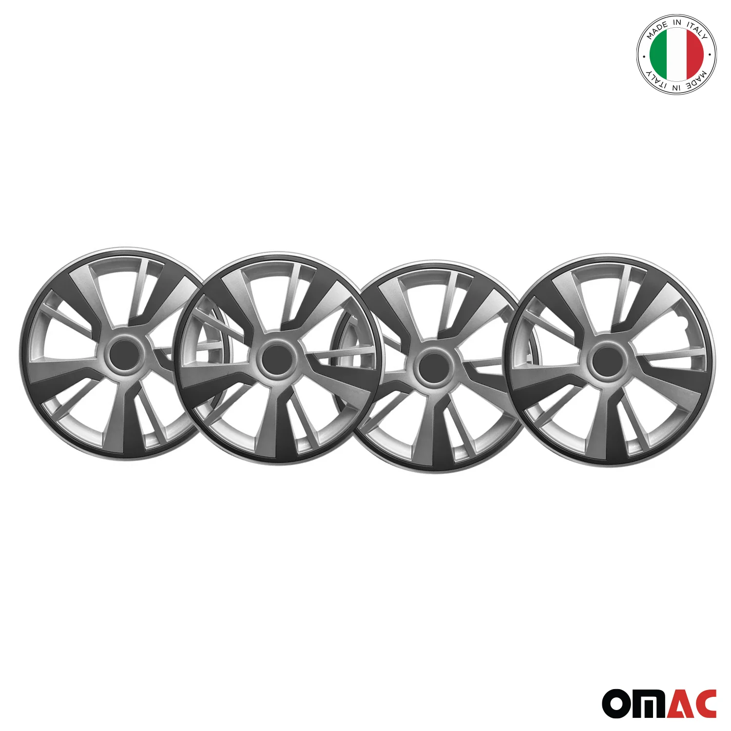 Twintone Hub Caps Wheel Cover 15" Grey & Dark Gray Insert Full Set 4 pcs. - Image 6