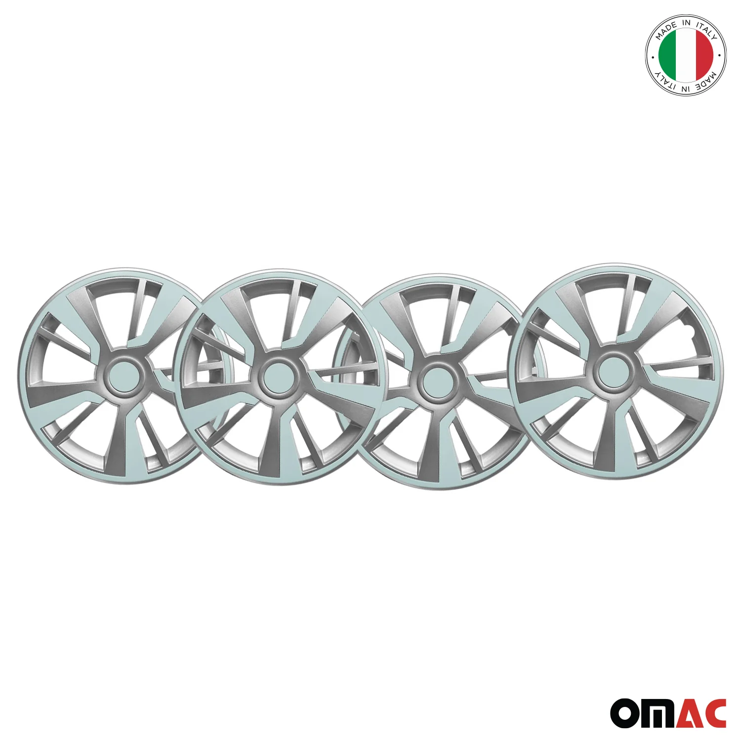 Twintone Hub Caps Wheel Cover 15" Grey & Light Blue Insert Full Set 4 pcs. - Image 6