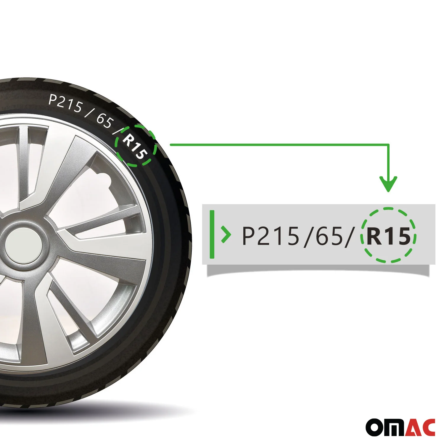 Twintone Hub Caps Wheel Cover 15" Grey & White Insert Full Set 4 pcs. - Image 5