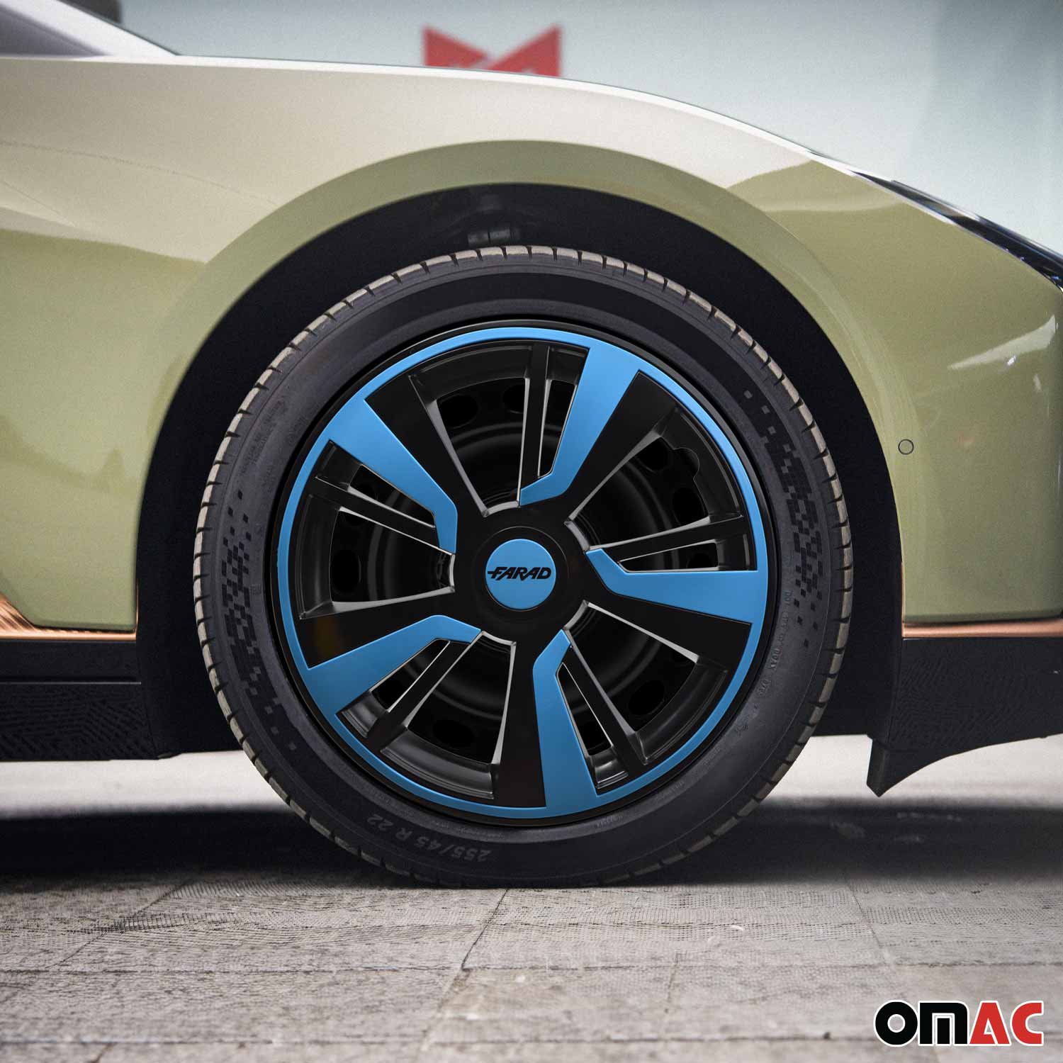 Twintone Hub Caps Wheel Cover 16" Black & Blue Insert Full Set 4 pcs. - Image 2