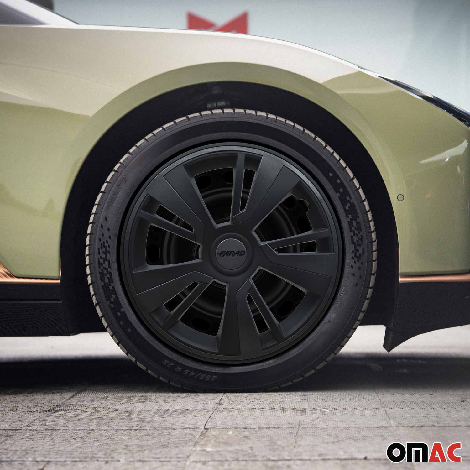 Twintone Hub Caps Wheel Cover 16" Black Matt & Dark Gray Insert Full Set 4 pcs. - Image 2