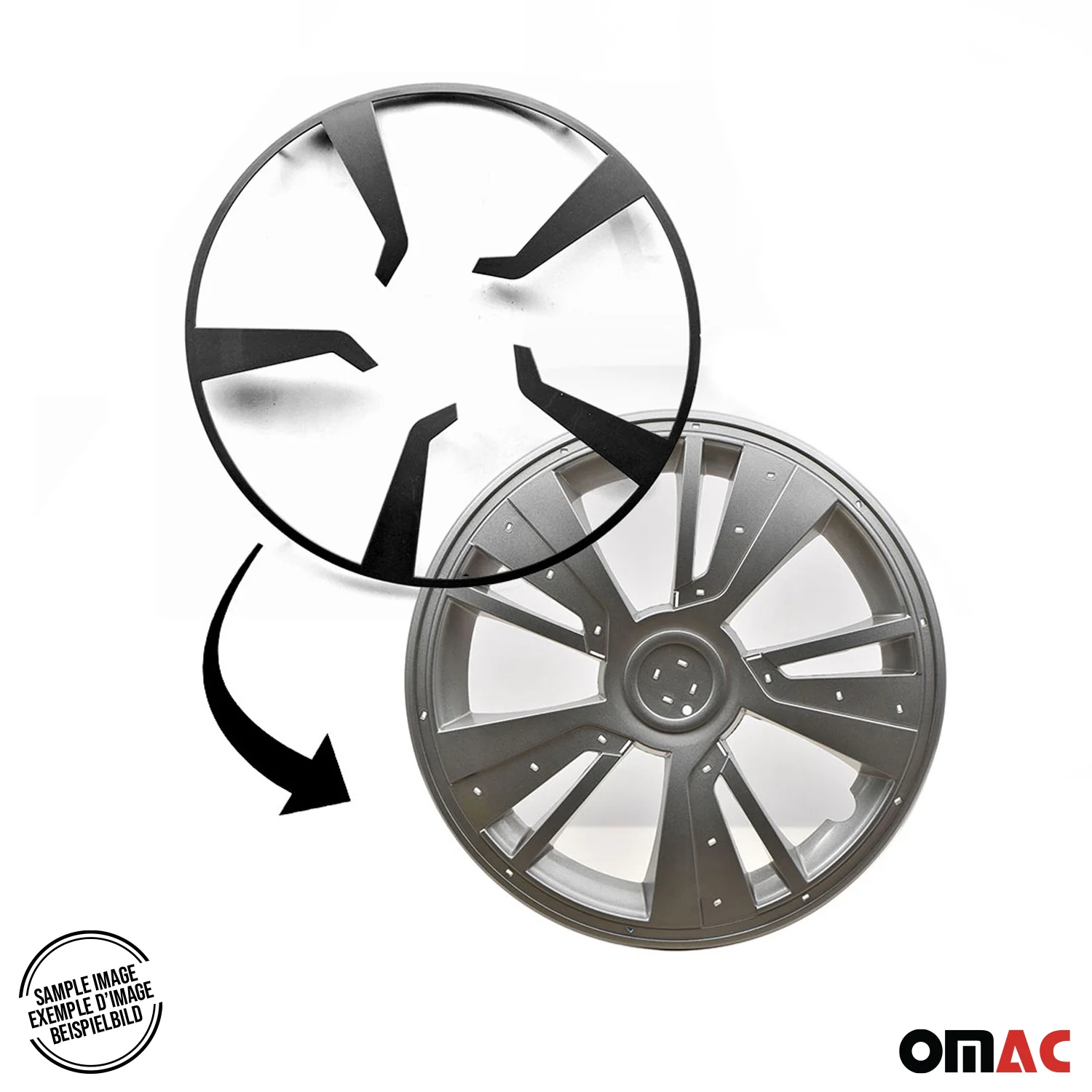 Twintone Hub Caps Wheel Cover 16" Black Matt & Green Insert Full Set 4 pcs. - Image 7