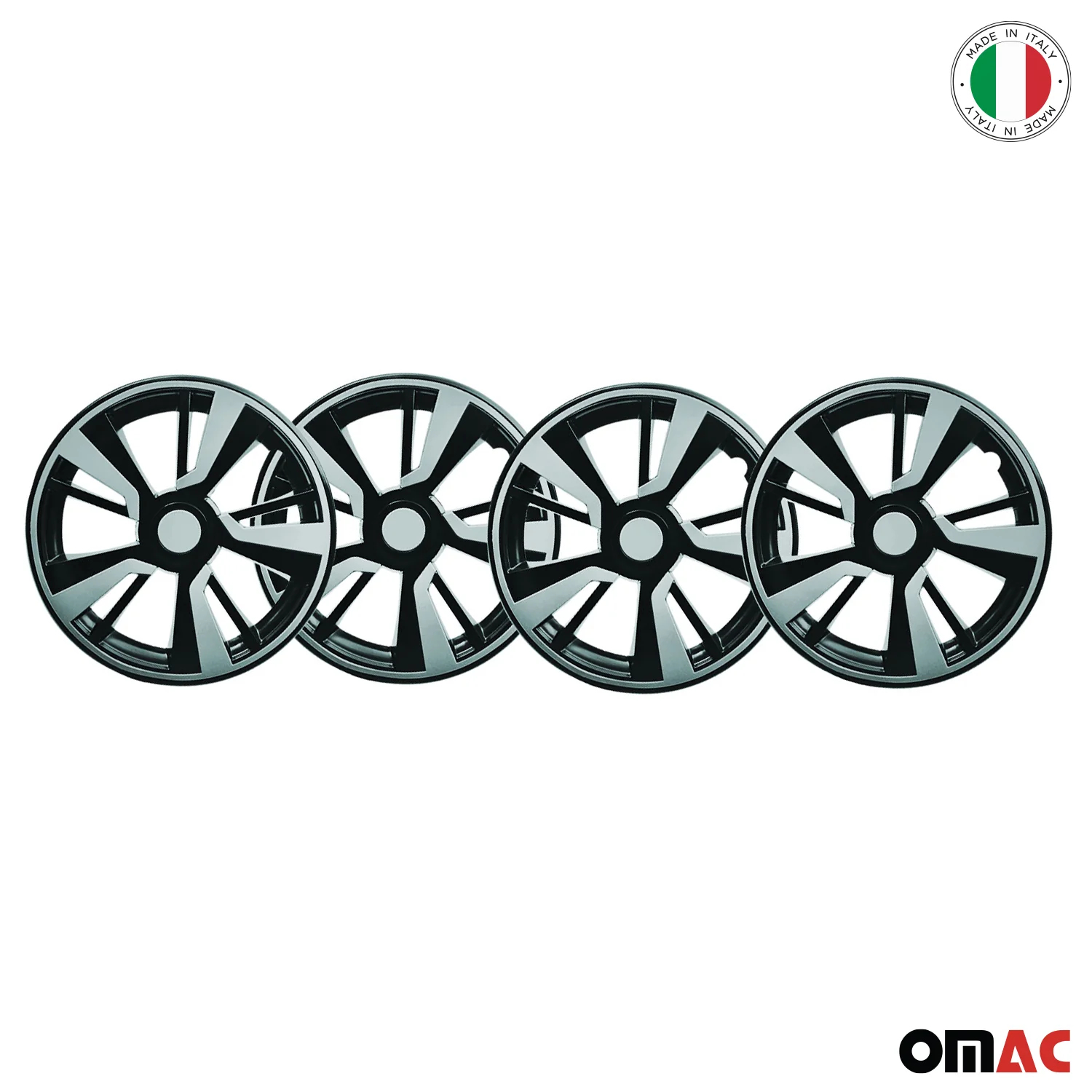 Twintone Hub Caps Wheel Cover 16" Black Matt & Light Blue Insert Full Set 4 pcs. - Image 6