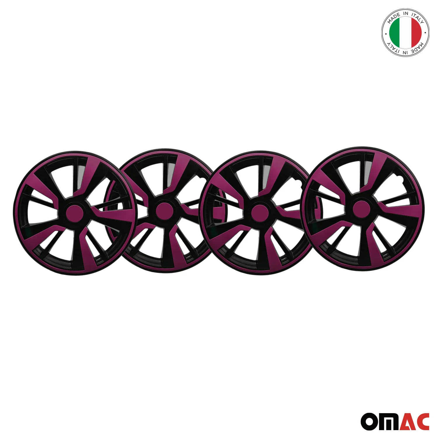 Twintone Hub Caps Wheel Cover 16" Black & Violet Insert Full Set 4 pcs. - Image 6