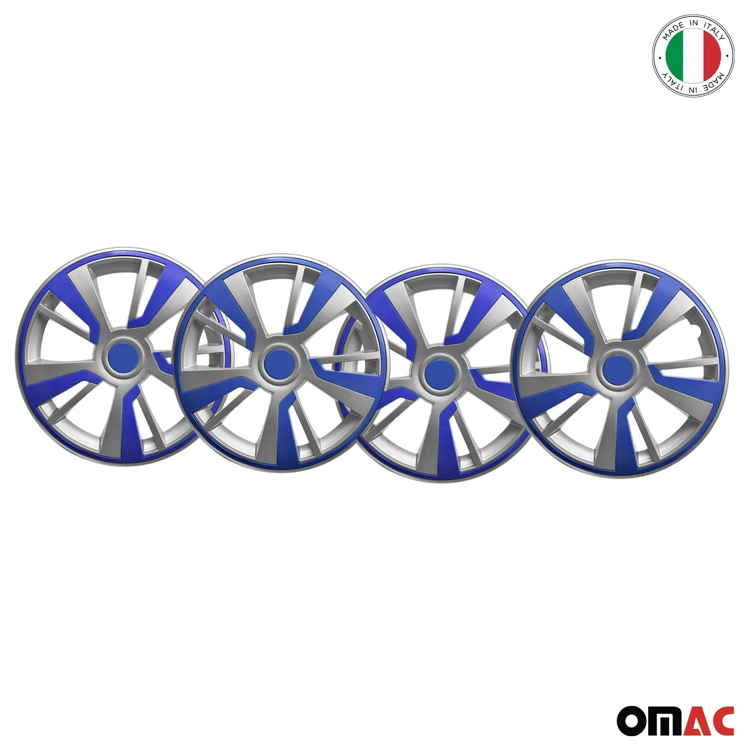 Twintone Hub Caps Wheel Cover 16" Grey & Dark Blue Insert Full Set 4 pcs. - Image 6