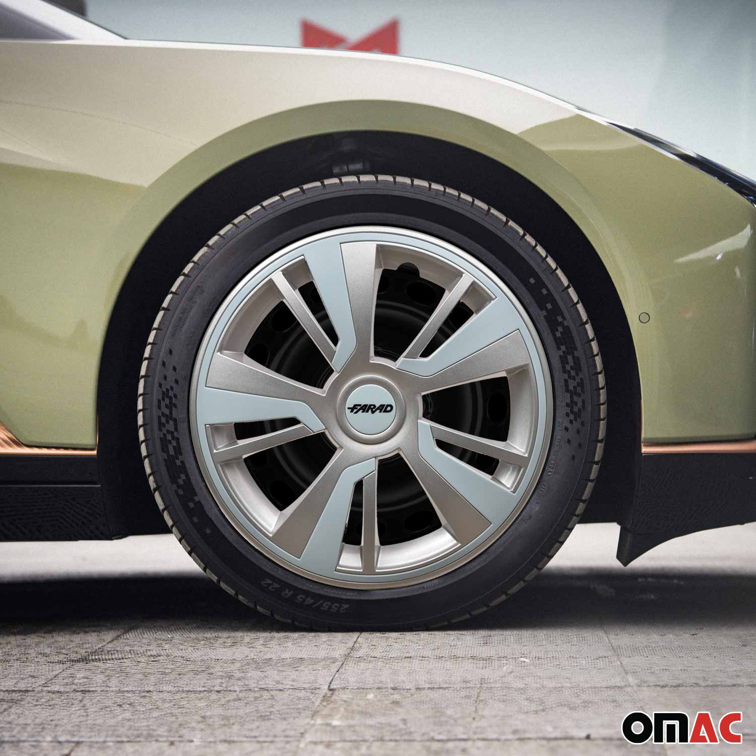 Twintone Hub Caps Wheel Cover 16" Grey & Light Blue Insert Full Set 4 pcs. - Image 2