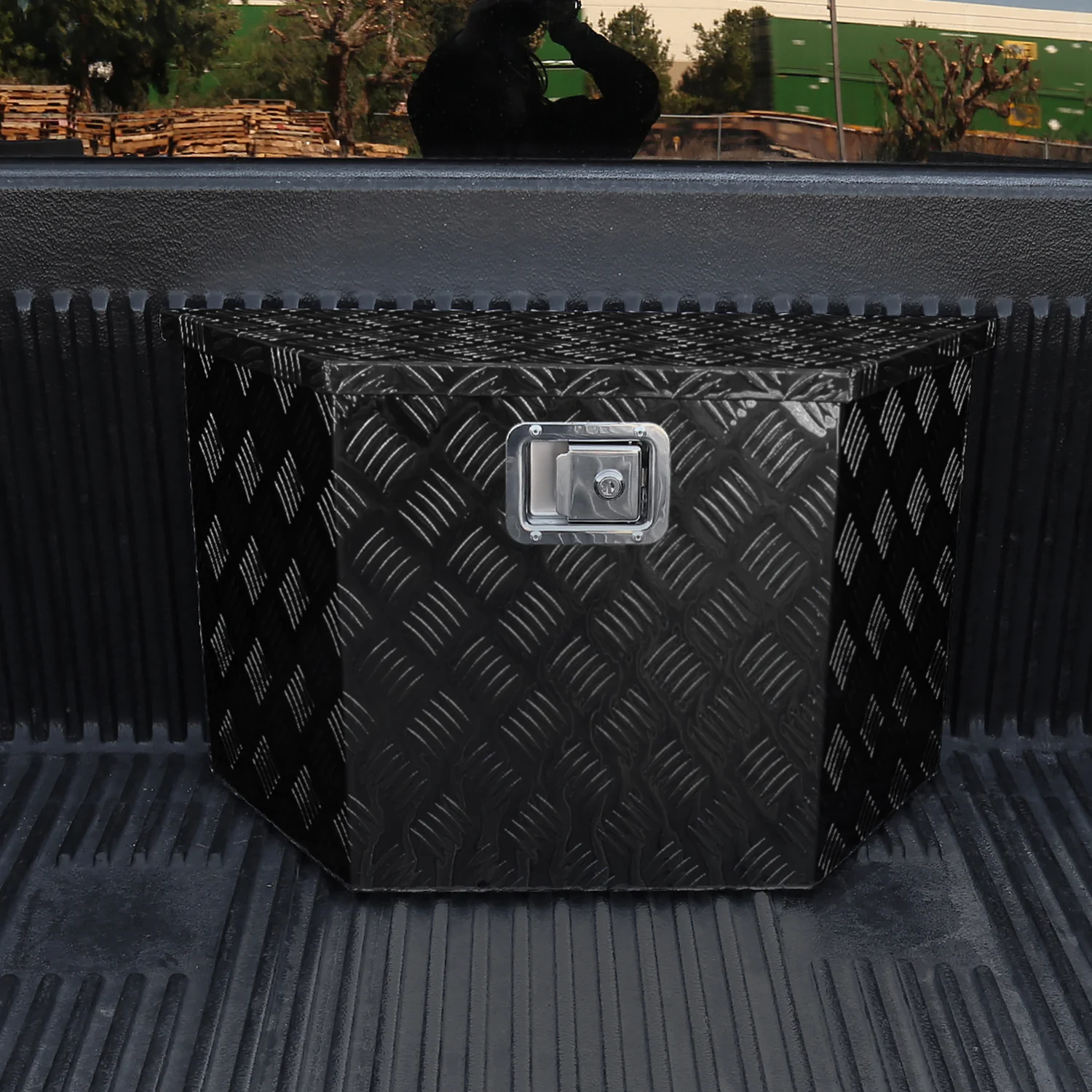 Universal 15~28" Black Heavy Duty Truck Trailer Tongue Tool Box w/ Lock & Keys - Image 10