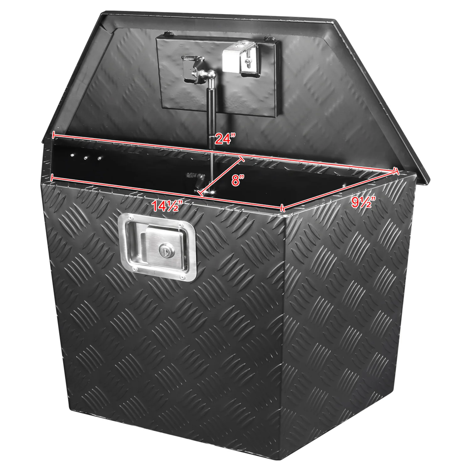 Universal 15~28" Black Heavy Duty Truck Trailer Tongue Tool Box w/ Lock & Keys - Image 3
