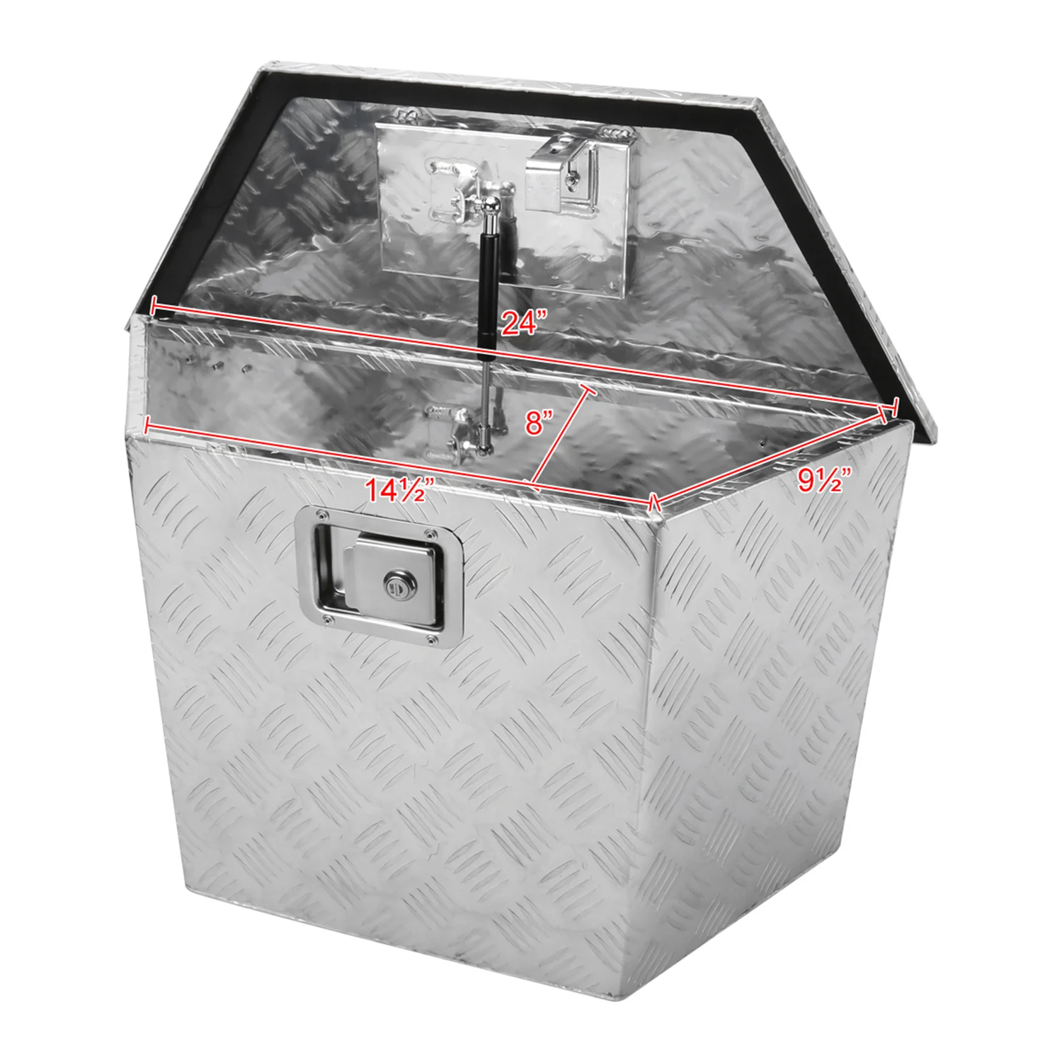 Universal 15~28" Heavy Duty Alu Truck Trailer Tongue Tool Box w/Lock & Keys - Image 3