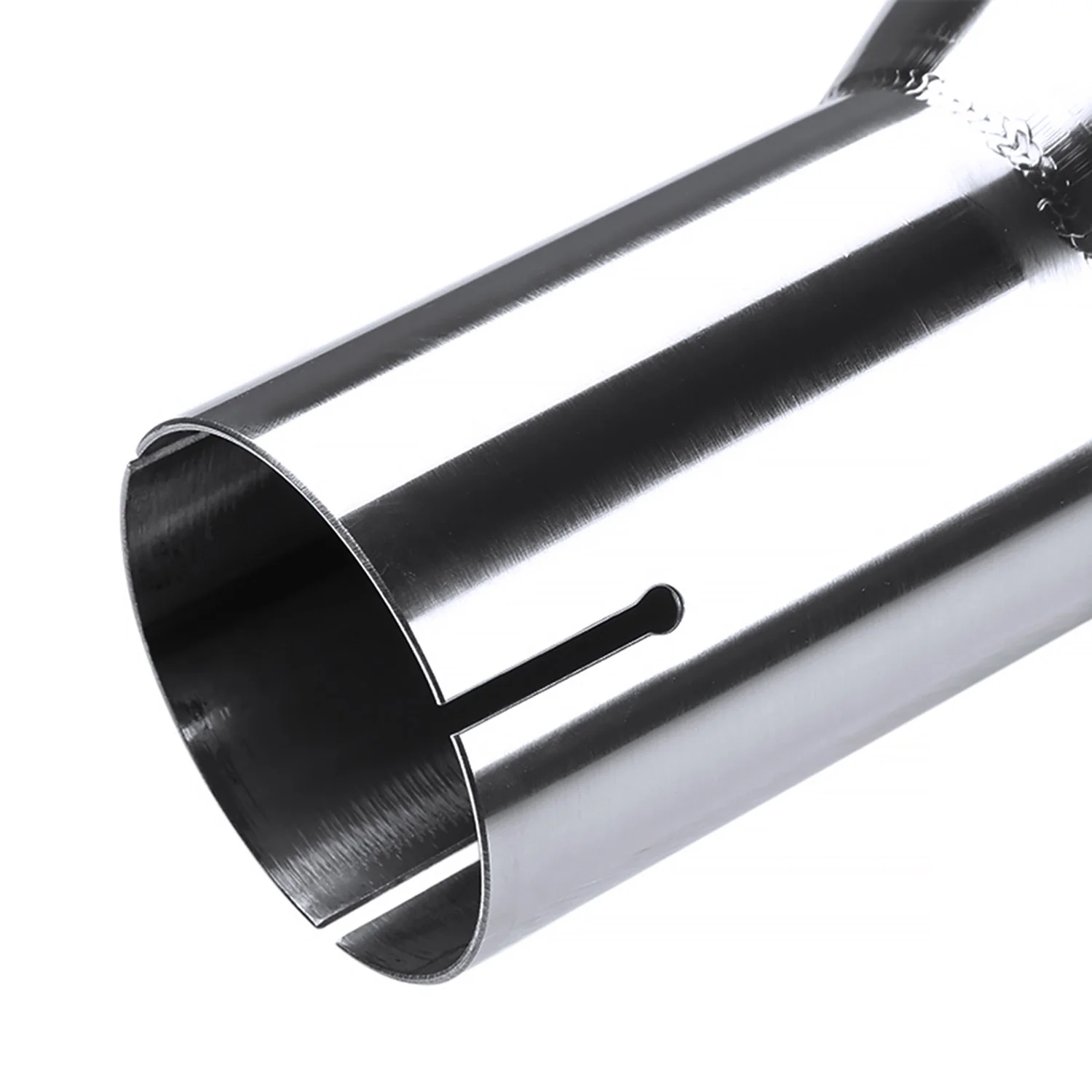 Universal 2.5" Inlet/3.875" Outlet Chrome Steel Angled Burnt Blue Exhaust Tips - Image 8