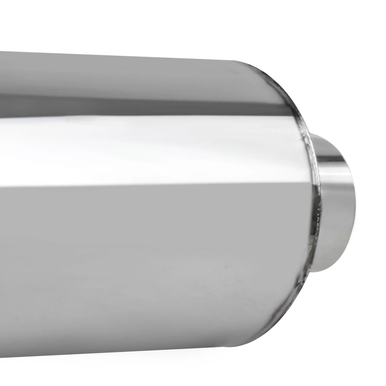 Universal 2.5" Inlet/4" Outlet Stainless Steel Muffler w/ Fireball Style Tip - Image 10