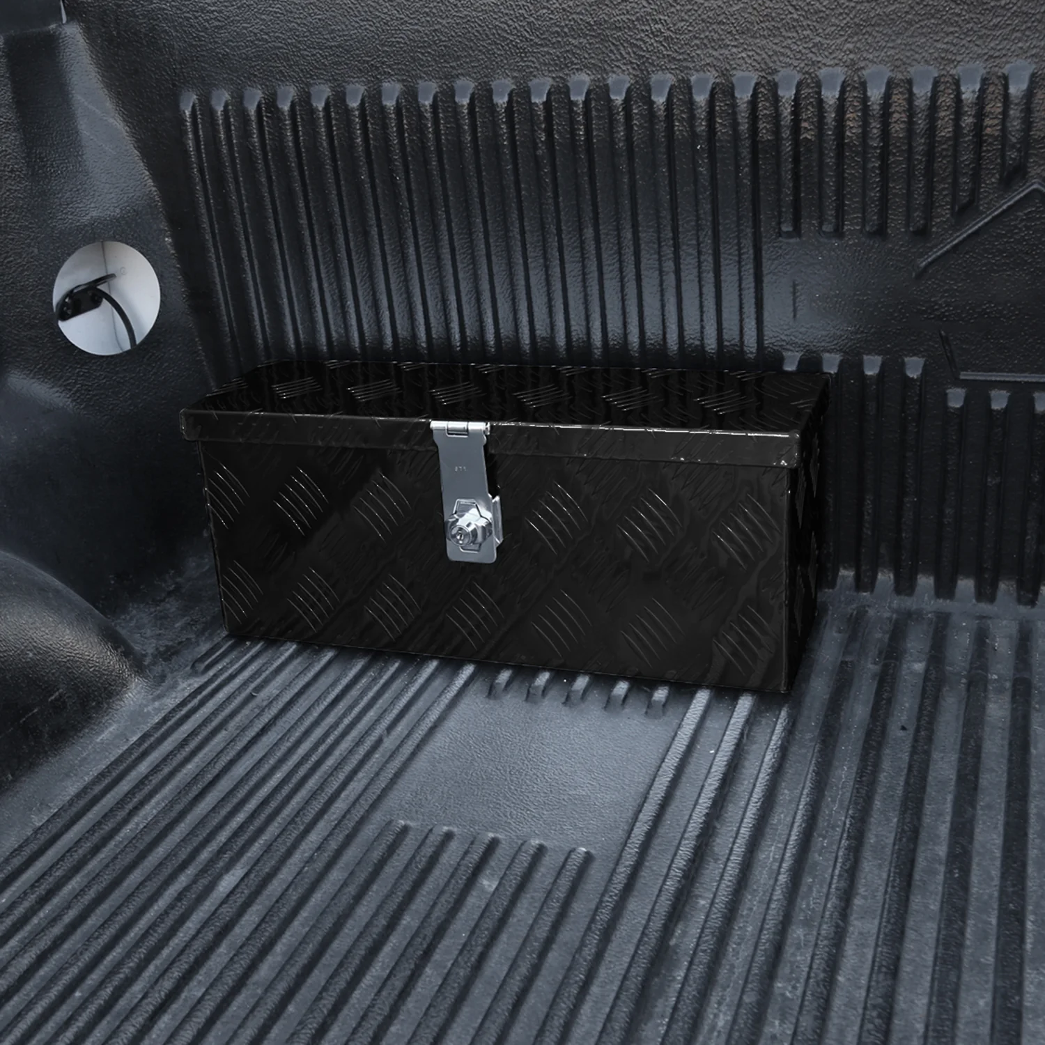 Universal 20" Heavy Duty Black Aluminum Truck Tool Box w/ Lock & Keys - Image 10