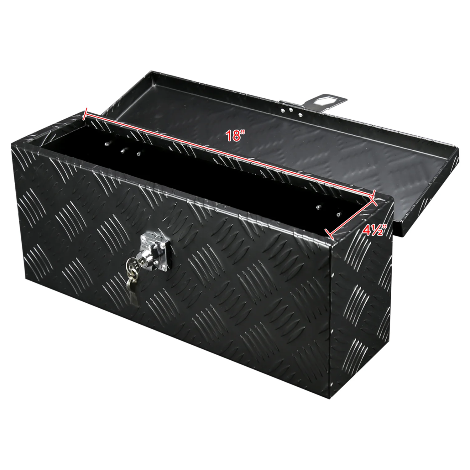 Universal 20" Heavy Duty Black Aluminum Truck Tool Box w/ Lock & Keys - Image 3