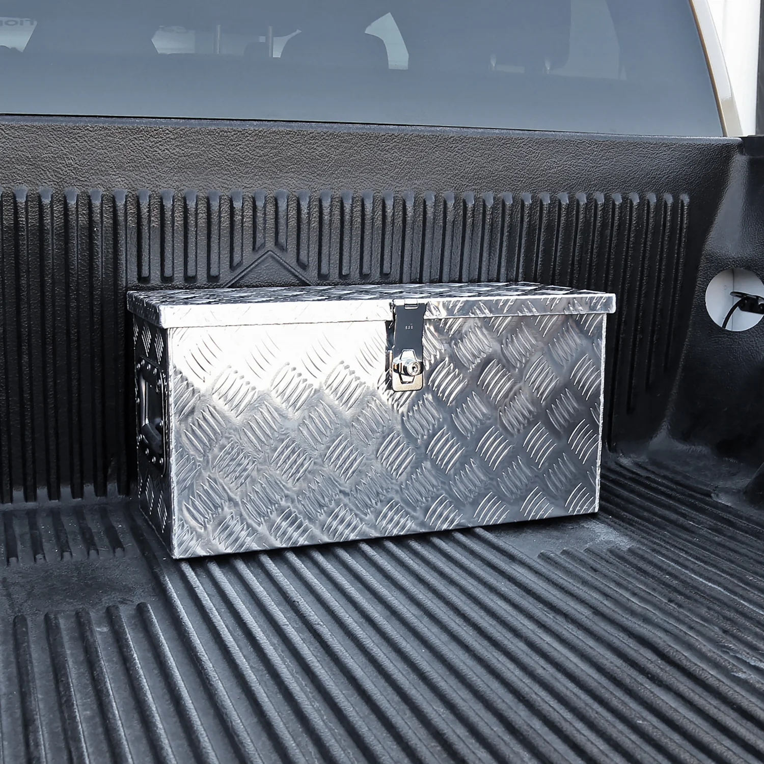 Universal 24" Heavy Duty Silver Alu Truck Tool Box w/ Side Handles Lock & Keys - Image 10