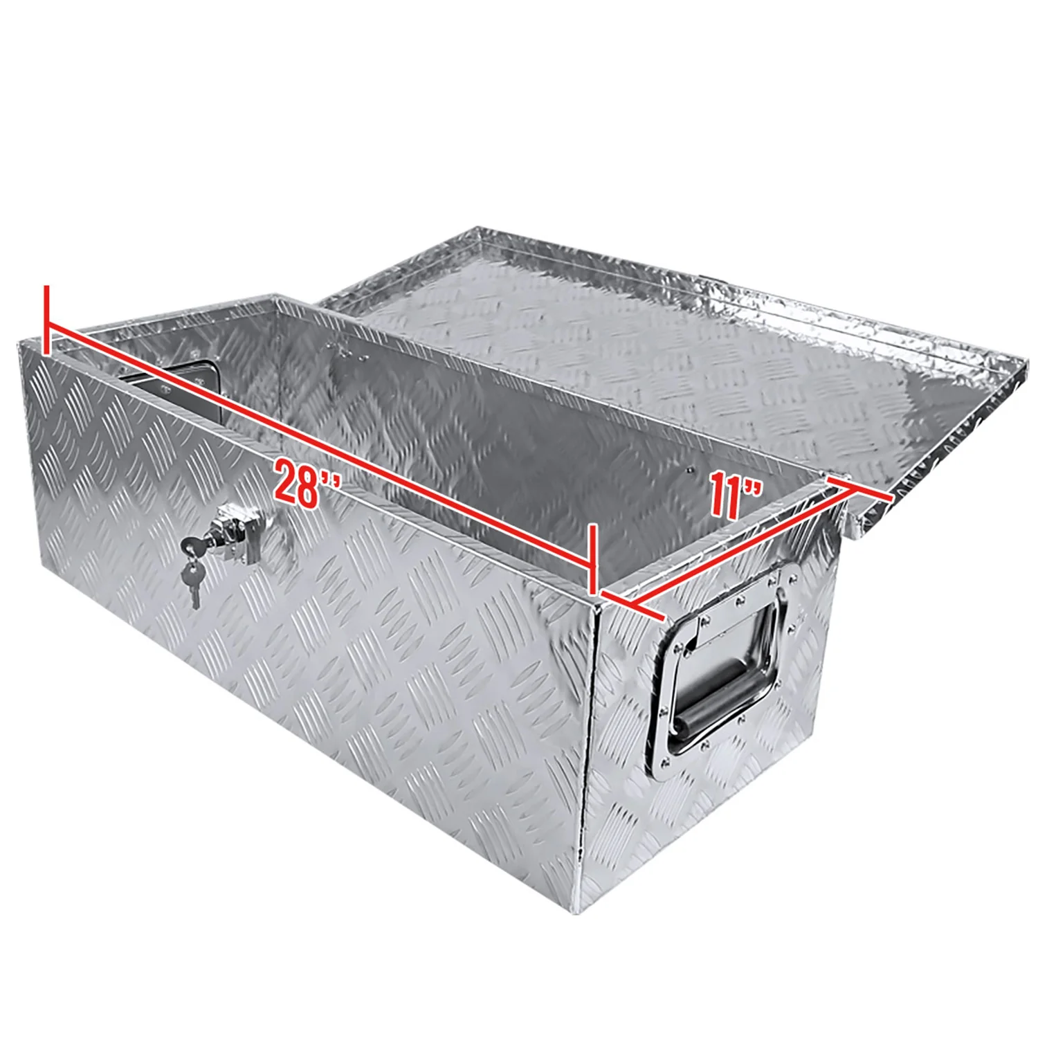 Universal 30" Heavy Duty Aluminum Truck Tool Box w/ Side Handles Lock & Keys - Image 7